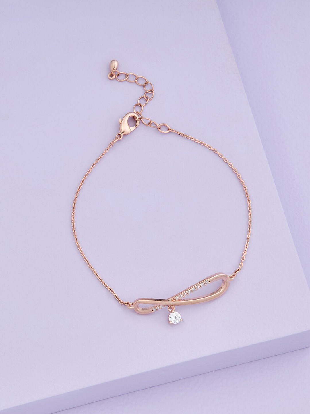 Kushal's Fashion Jewellery Women Cubic Zirconia Antique Rose Gold-Plated Charm Bracelet, White
Kushal's Fashion Jewellery Women Cubic Zirconia Antique Rose Gold-Plated Charm Bracelet, White