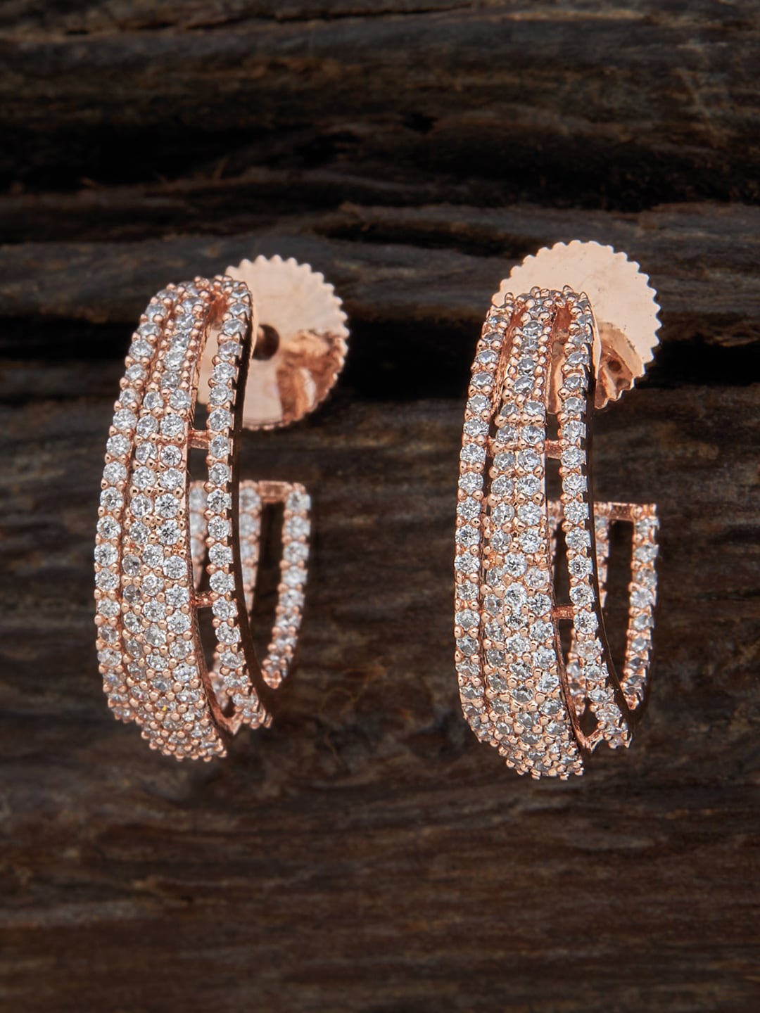 Kushal's Fashion Jewellery Rose Gold-Plated Cubic Zirconia Contemporary Half Hoop Earrings, White
Kushal's Fashion Jewellery Rose Gold-Plated Cubic Zirconia Contemporary Half Hoop Earrings, White