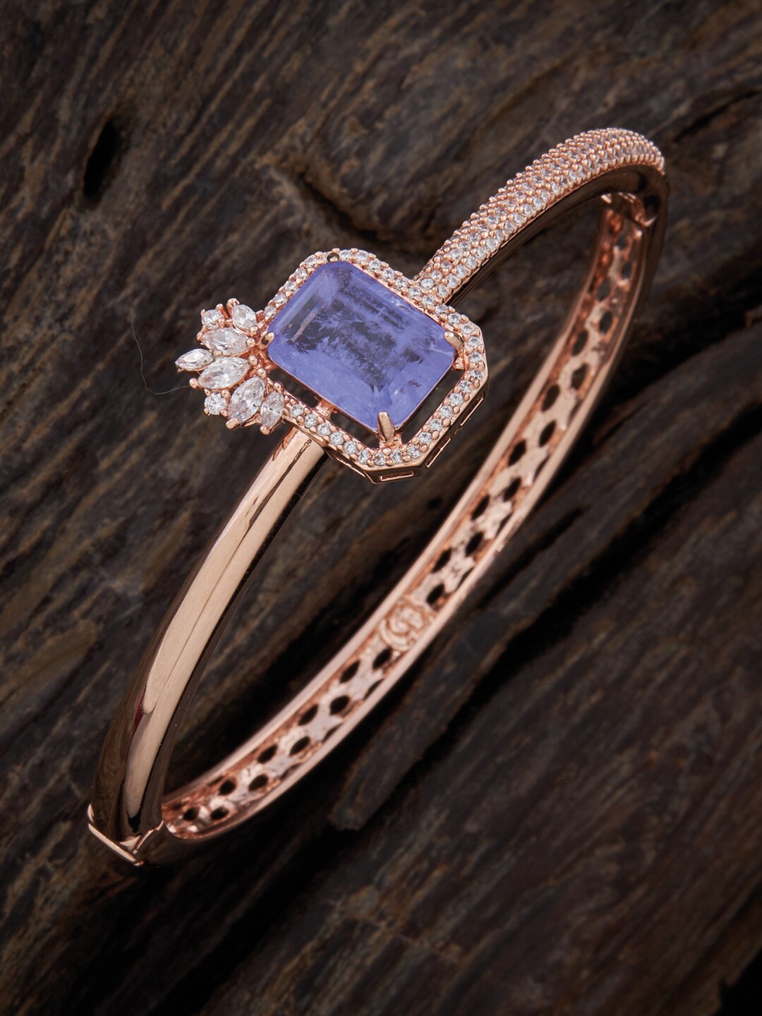 Kushal's Fashion Jewellery Rose Gold-Plated Cubic Zirconia Bangle-Style Bracelet, Lavender
Kushal's Fashion Jewellery Rose Gold-Plated Cubic Zirconia Bangle-Style Bracelet, Lavender