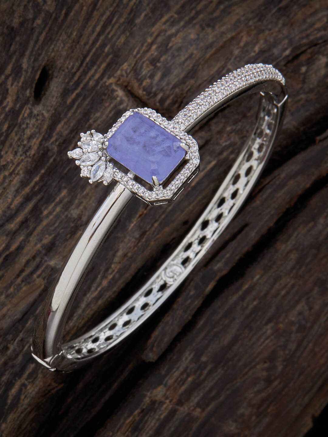 Kushal's Fashion Jewellery Rhodium-Plated Cubic Zirconia Bangle-Style Bracelet, Lavender
Kushal's Fashion Jewellery Rhodium-Plated Cubic Zirconia Bangle-Style Bracelet, Lavender