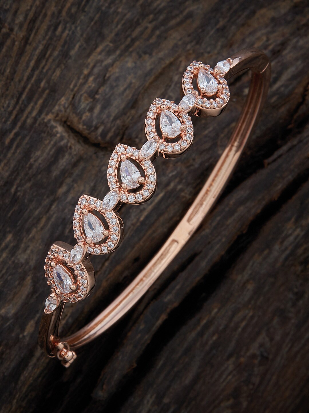 Kushal's Fashion Jewellery Rose Gold-Plated Cubic Zirconia Bangle-Style Bracelet, White
Kushal's Fashion Jewellery Rose Gold-Plated Cubic Zirconia Bangle-Style Bracelet, White