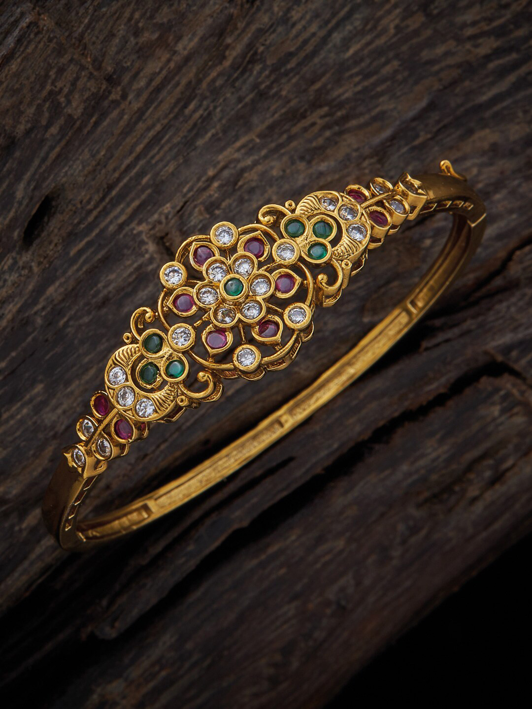 Kushal's Fashion Jewellery Women Gold-Plated Kada Bracelet, Green
Kushal's Fashion Jewellery Women Gold-Plated Kada Bracelet, Green