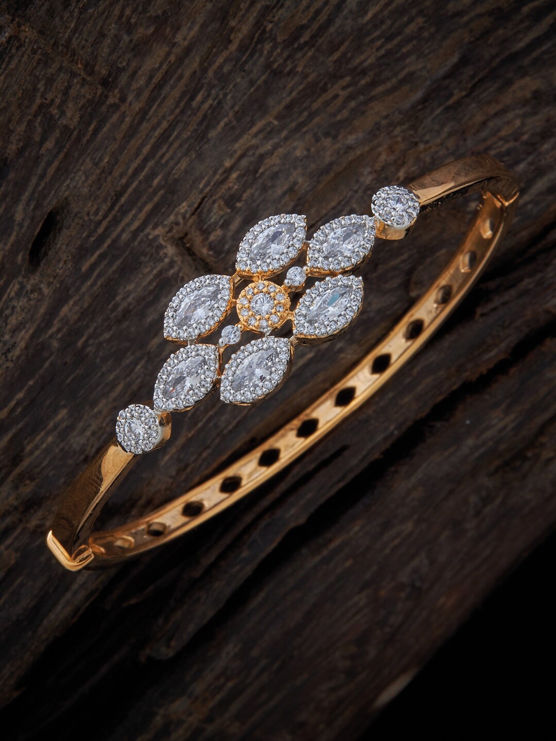 Kushal's Fashion Jewellery Women Cubic Zirconia Rose Gold-Plated Bangle-Style Bracelet
Kushal's Fashion Jewellery Women Cubic Zirconia Rose Gold-Plated Bangle-Style Bracelet