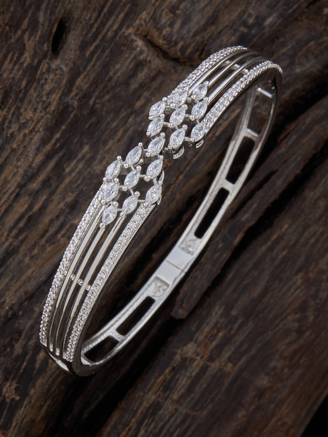 Kushal's Fashion Jewellery Cubic Zirconia Rhodium-Plated Bangle-Style Bracelet, Silver
Kushal's Fashion Jewellery Cubic Zirconia Rhodium-Plated Bangle-Style Bracelet, Silver