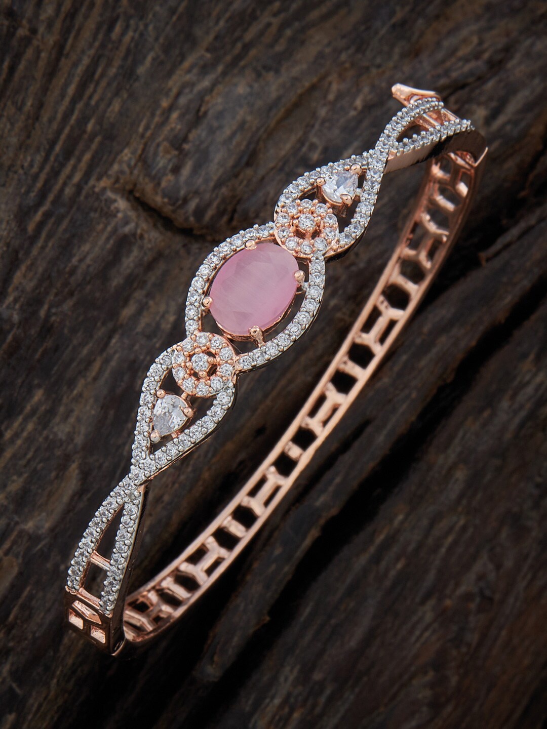 Kushal's Fashion Jewellery Women Cubic Zirconia Rhodium-Plated Bangle-Style Bracelet, Pink
Kushal's Fashion Jewellery Women Cubic Zirconia Rhodium-Plated Bangle-Style Bracelet, Pink