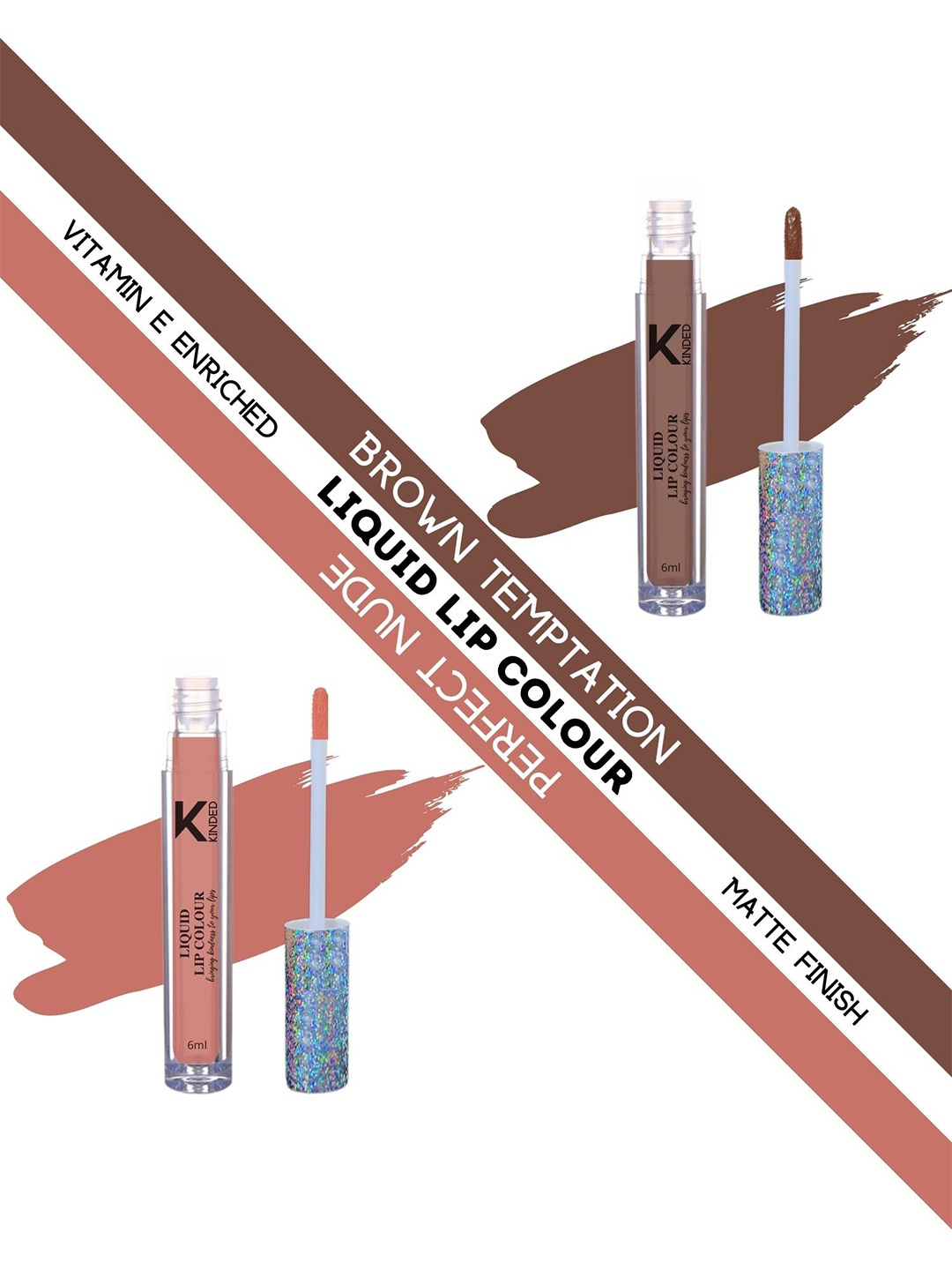 KINDED Set of 2 Vitamin E Liquid Lipstick 6ml Each - Brown Temptation 06 & Perfect Nude 10
KINDED Set of 2 Vitamin E Liquid Lipstick 6ml Each - Brown Temptation 06 & Perfect Nude 10