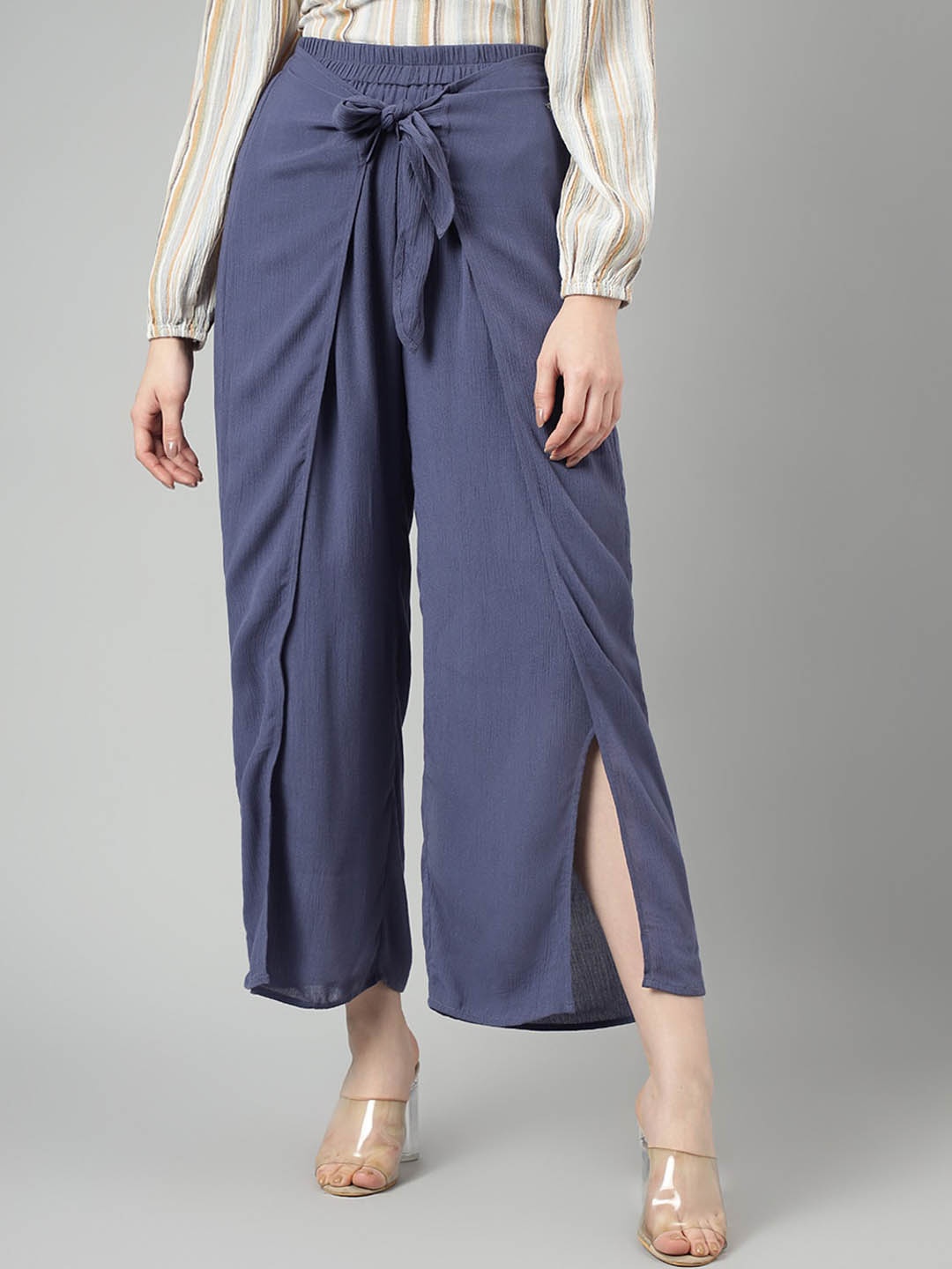 Beverly Hills Polo Club Women Mid-Rise Wrap Parallel Trousers, Navy blue
Beverly Hills Polo Club Women Mid-Rise Wrap Parallel Trousers, Navy blue