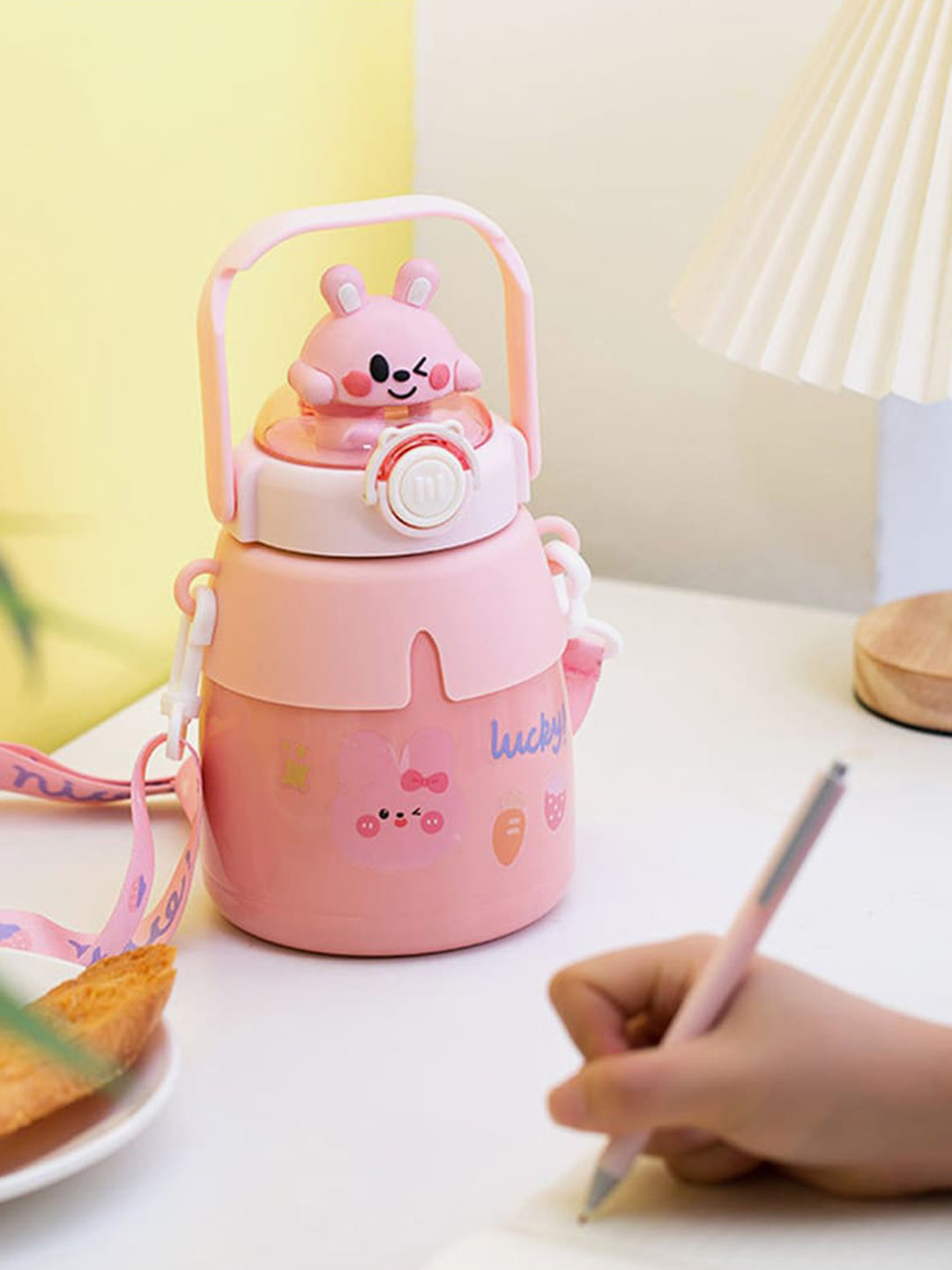 Little Surprise Box LLP Pink Stainless Steel 3D Bunny Head Water Bottle with Handle 950 ml
Little Surprise Box LLP Pink Stainless Steel 3D Bunny Head Water Bottle with Handle 950 ml