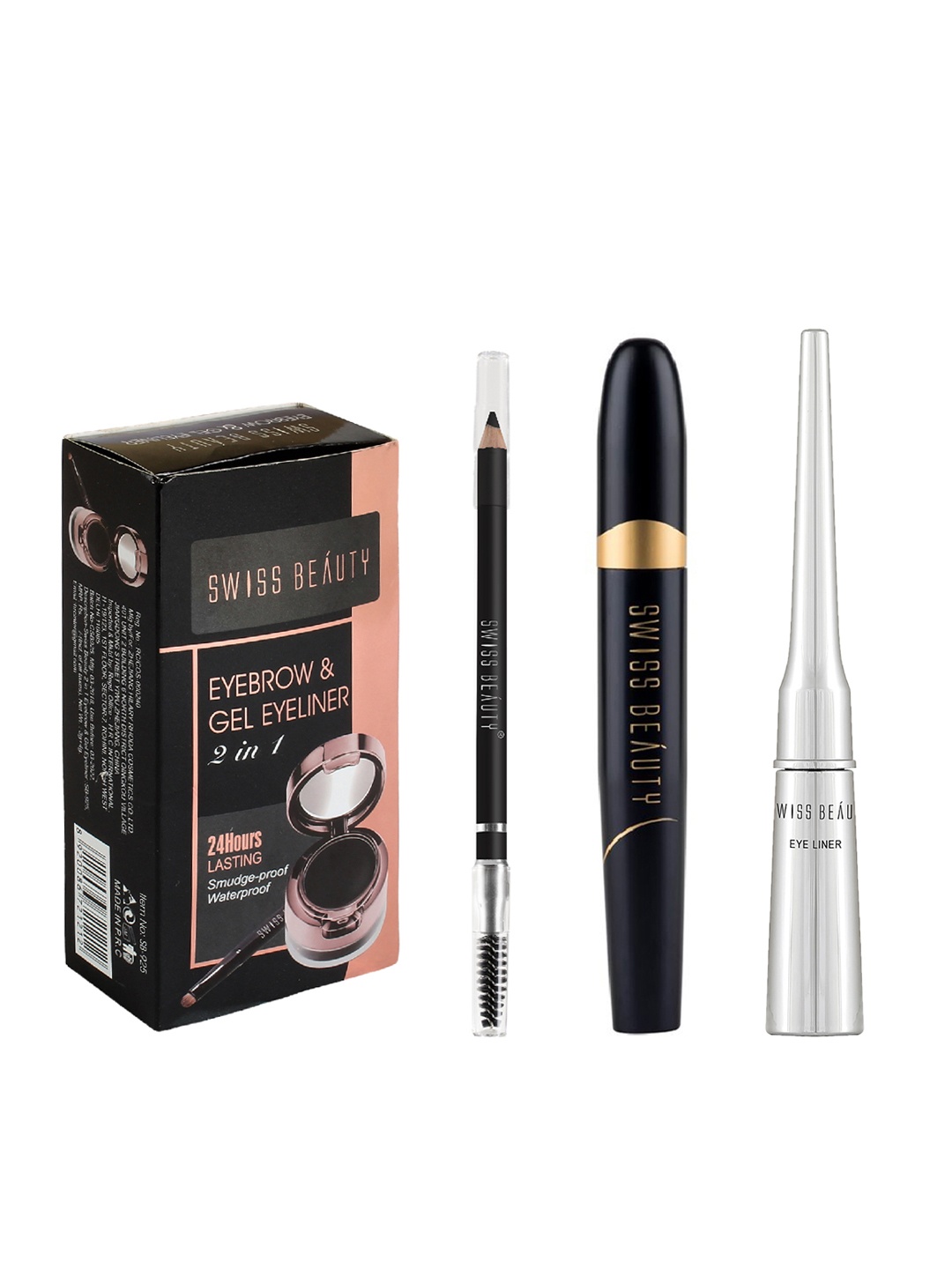 SWISS BEAUTY Makeup Gift Set-Eyebrow & Gel Eyeliner + Mascara + Eyeliner + Eyebrow Pencil, Black
SWISS BEAUTY Makeup Gift Set-Eyebrow & Gel Eyeliner + Mascara + Eyeliner + Eyebrow Pencil, Black