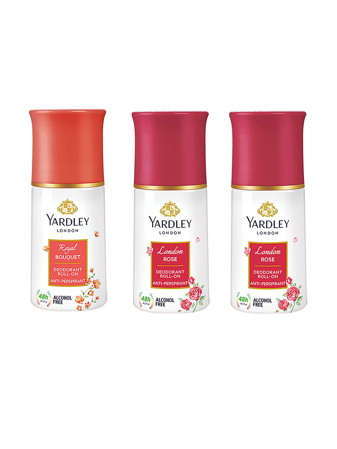 YARDLEY LONDON Women Set Of 3 Anti-Perspirant Alcohol Free Deodorant Roll-Ons - 50ml Each, Red
YARDLEY LONDON Women Set Of 3 Anti-Perspirant Alcohol Free Deodorant Roll-Ons - 50ml Each, Red