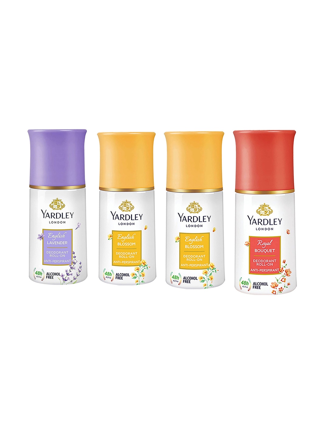 YARDLEY LONDON Women Set Of 4 Anti-Perspirant Alcohol Free Deodorant Roll-Ons - 50ml Each, Purple
YARDLEY LONDON Women Set Of 4 Anti-Perspirant Alcohol Free Deodorant Roll-Ons - 50ml Each, Purple
