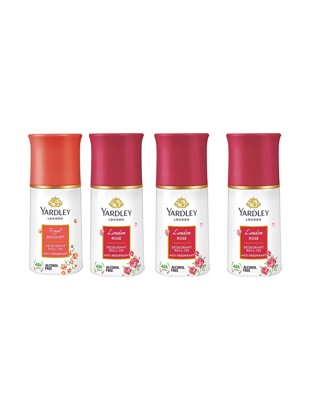 YARDLEY LONDON Women Set Of 4 Anti-Perspirant Alcohol Free Deodorant Roll-Ons - 50ml Each, Red
YARDLEY LONDON Women Set Of 4 Anti-Perspirant Alcohol Free Deodorant Roll-Ons - 50ml Each, Red