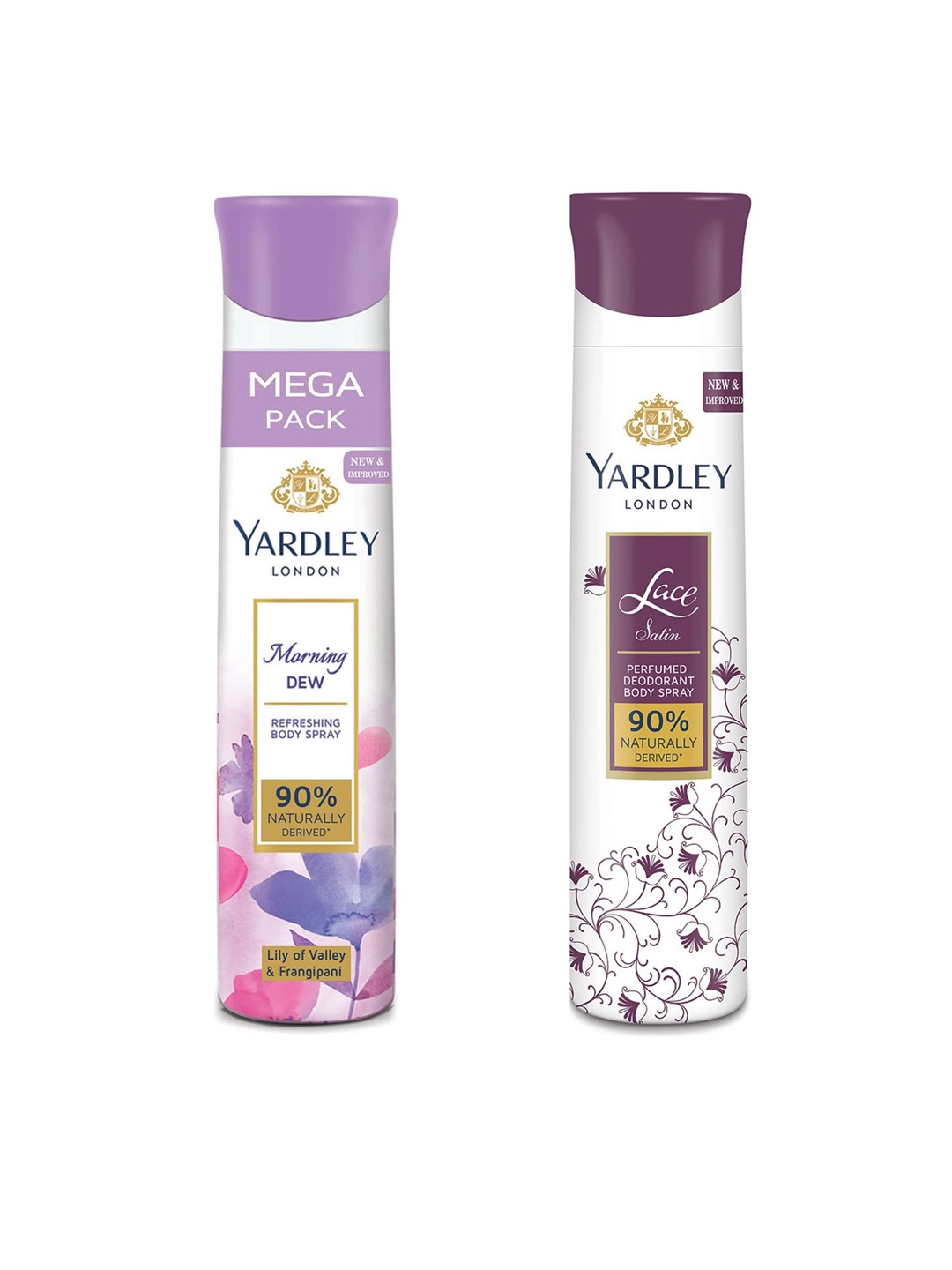 YARDLEY LONDON Women Set of Morning Dew & Lace Satin Body Sprays - 150 ml Each, White
YARDLEY LONDON Women Set of Morning Dew & Lace Satin Body Sprays - 150 ml Each, White