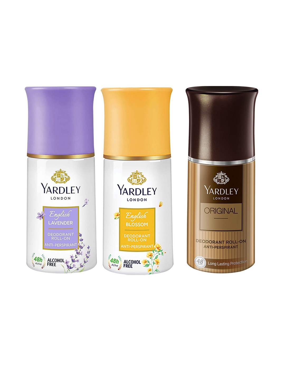 YARDLEY LONDON Women Set of English Lavender+English Blossom+Original Deodorant Roll Ons, White
YARDLEY LONDON Women Set of English Lavender+English Blossom+Original Deodorant Roll Ons, White