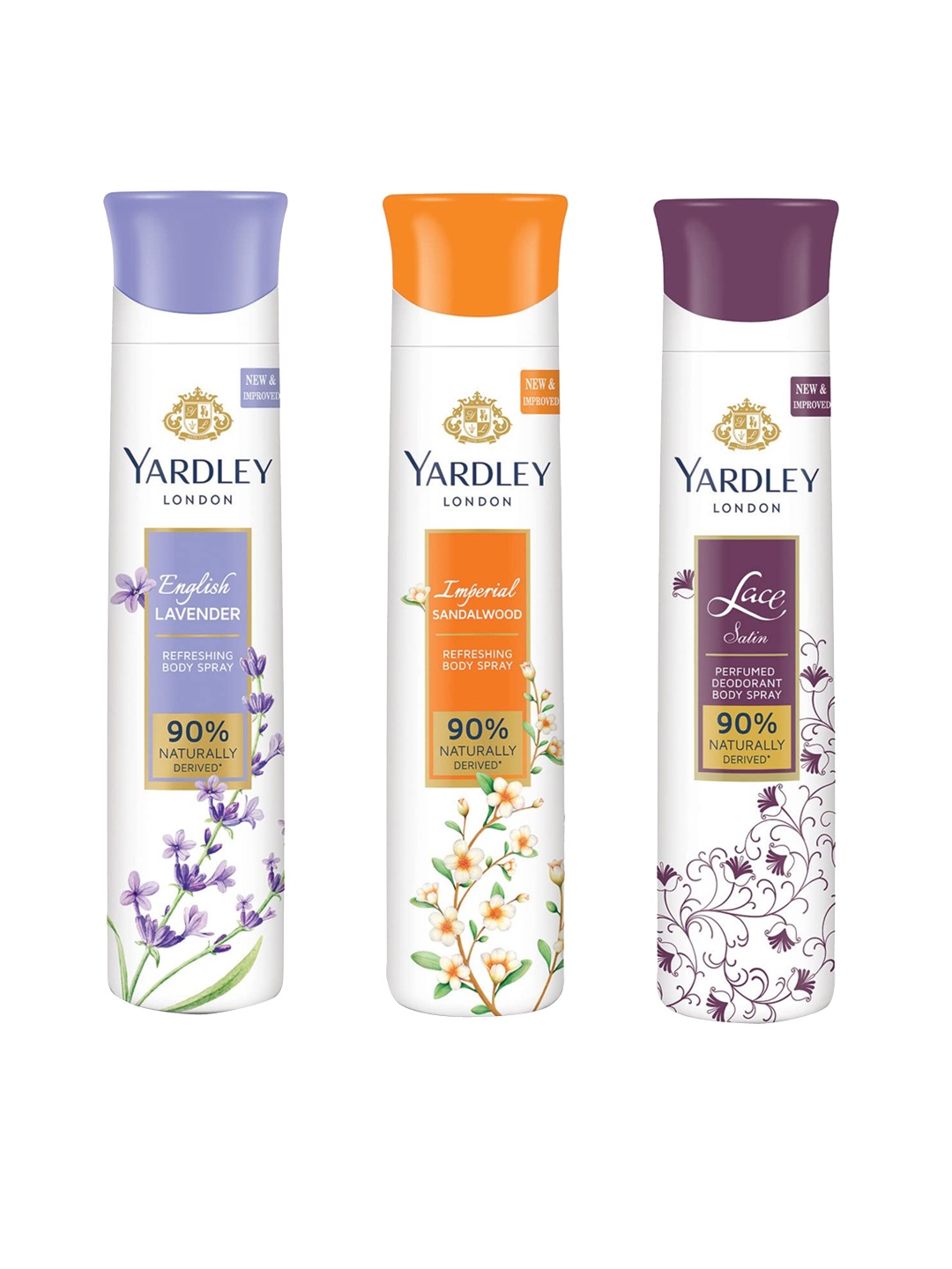 YARDLEY LONDON Women Set of Imperial Sandalwood - English Lavender - Lace Satin Body Spray, White
YARDLEY LONDON Women Set of Imperial Sandalwood - English Lavender - Lace Satin Body Spray, White