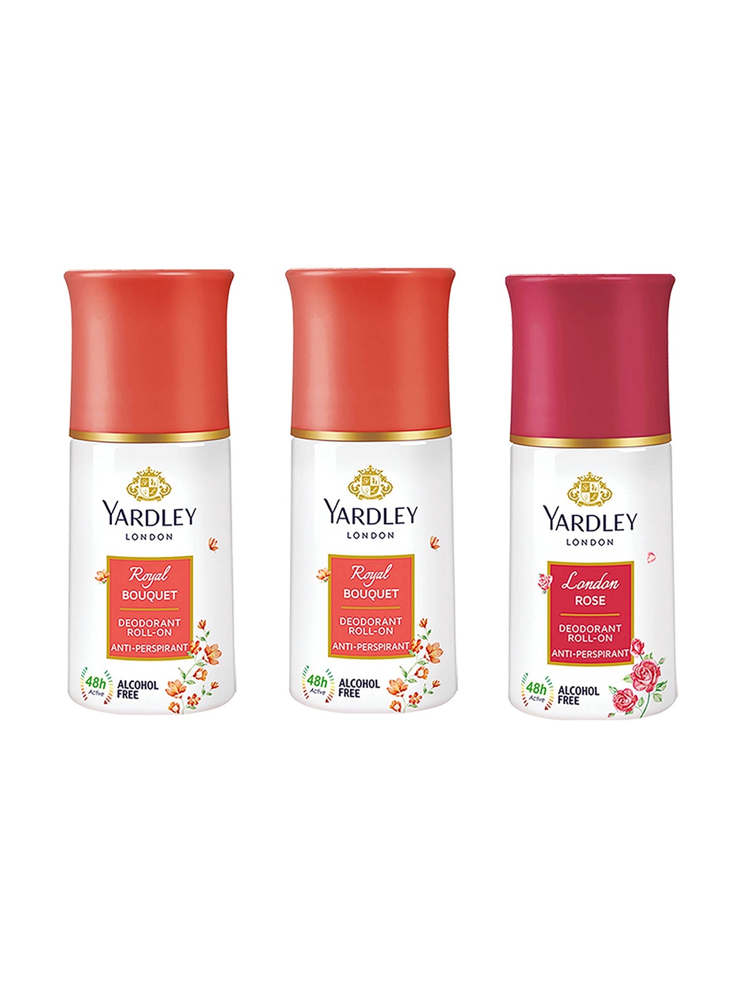 YARDLEY LONDON Women Set Of 3 Anti-Perspirant Alcohol Free Deodorant Roll-Ons - 50ml Each, Red
YARDLEY LONDON Women Set Of 3 Anti-Perspirant Alcohol Free Deodorant Roll-Ons - 50ml Each, Red