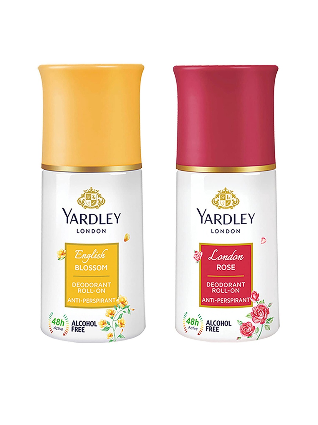 YARDLEY LONDON Set Of 2 Anti-Perspirant Deodorant Roll-Ons English Blossom & London Rose - 50 ml Each, White
YARDLEY LONDON Set Of 2 Anti-Perspirant Deodorant Roll-Ons English Blossom & London Rose - 50 ml Each, White