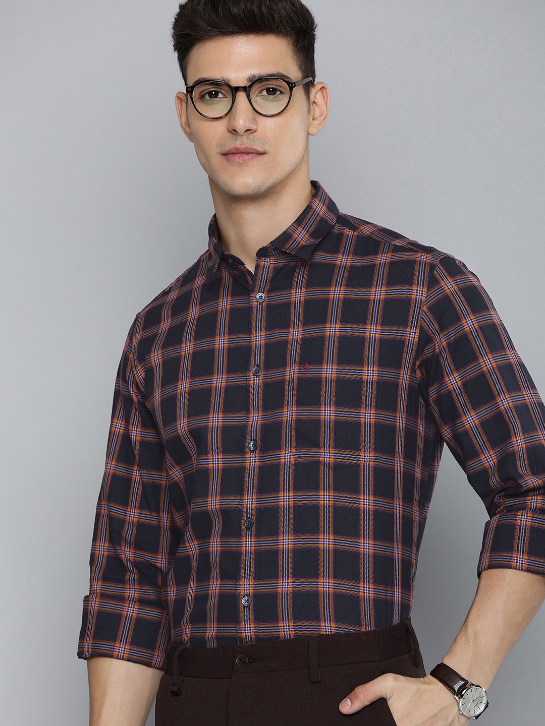 Indian Terrain Men Pure Cotton Slim Fit Tartan Checks Opaque Semiformal Shirt, Purple
Indian Terrain Men Pure Cotton Slim Fit Tartan Checks Opaque Semiformal Shirt, Purple