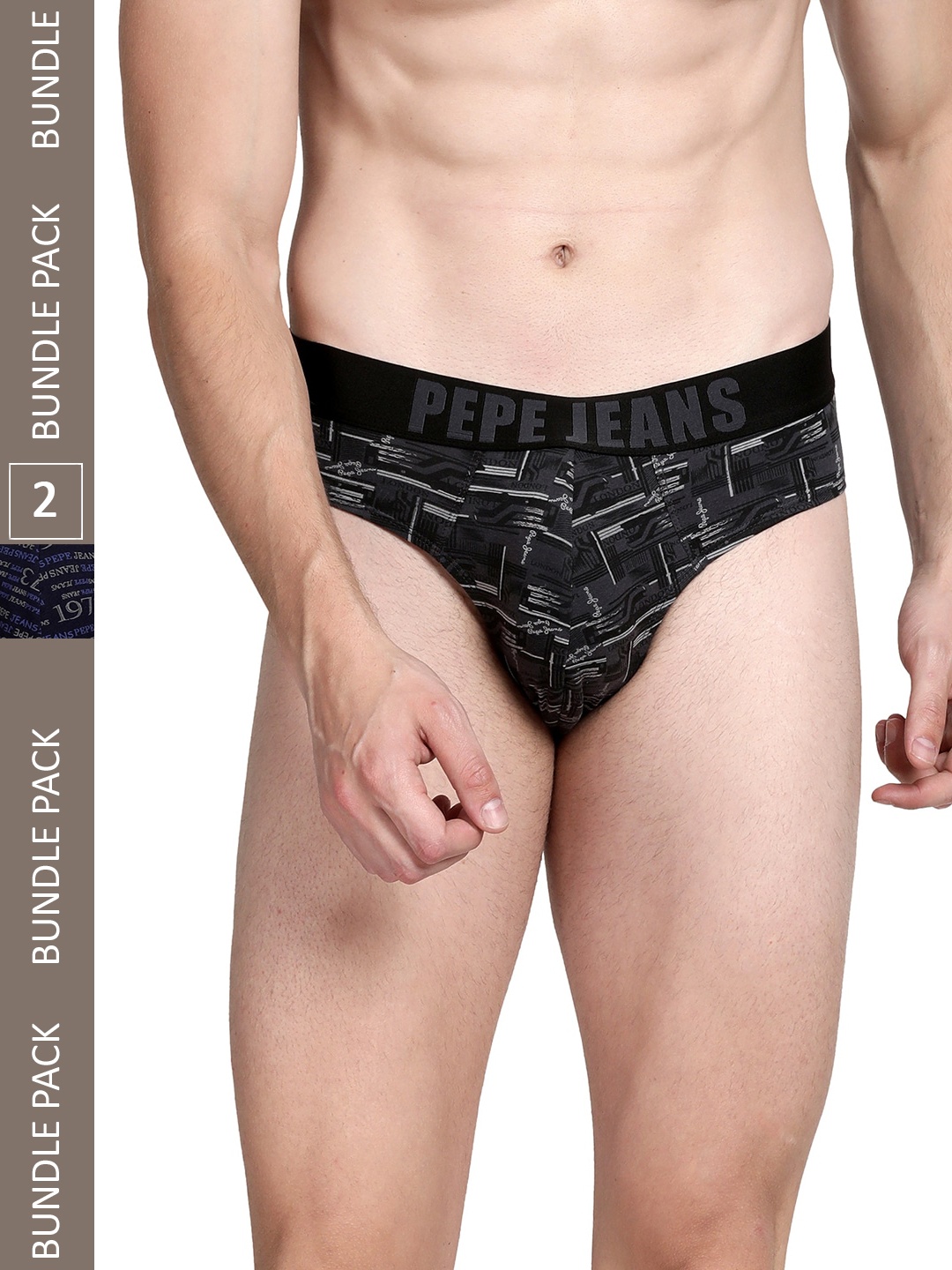 Pepe Jeans Men Pack Of 2 Printed Cotton Anti-Microbial Basic Briefs 8904311371588, Black
Pepe Jeans Men Pack Of 2 Printed Cotton Anti-Microbial Basic Briefs 8904311371588, Black