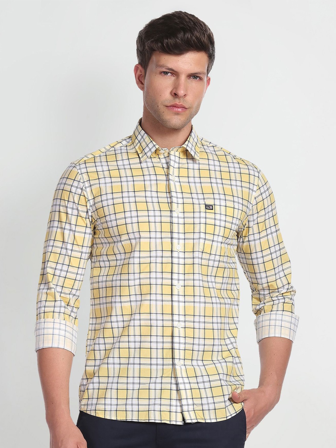 Arrow Sport Spread Collar Slim Fit Checked Pure Cotton Casual Shirt, Yellow
Arrow Sport Spread Collar Slim Fit Checked Pure Cotton Casual Shirt, Yellow