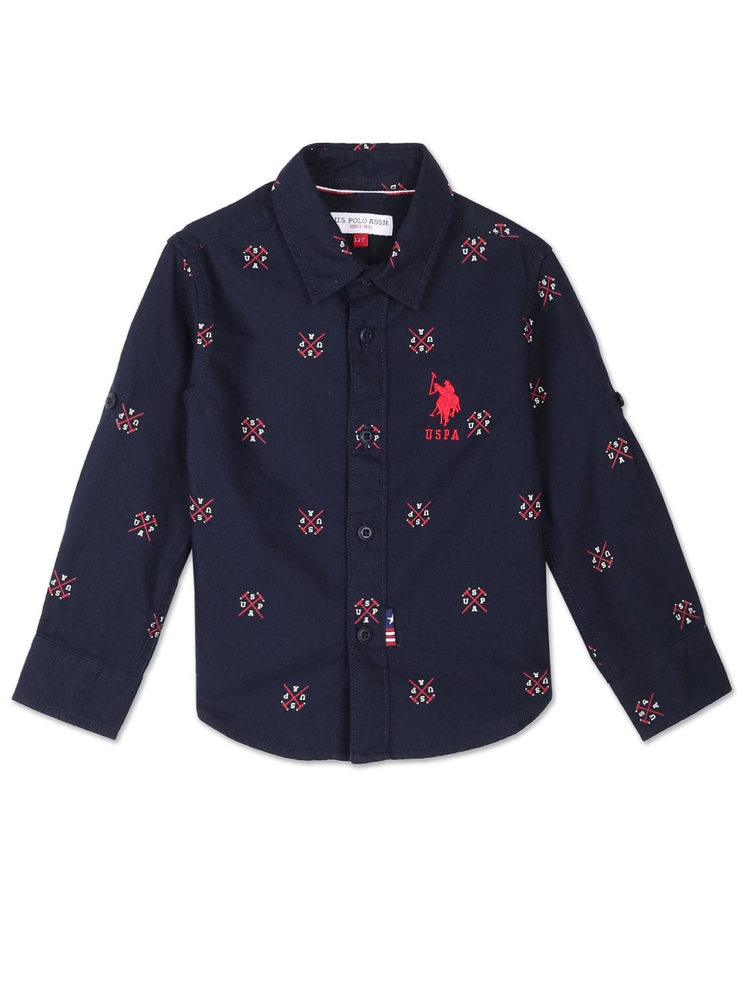 U.S. Polo Assn. Kids Boys Spread Collar Conversational Printed Pure Cotton Casual Shirt, Blue
U.S. Polo Assn. Kids Boys Spread Collar Conversational Printed Pure Cotton Casual Shirt, Blue