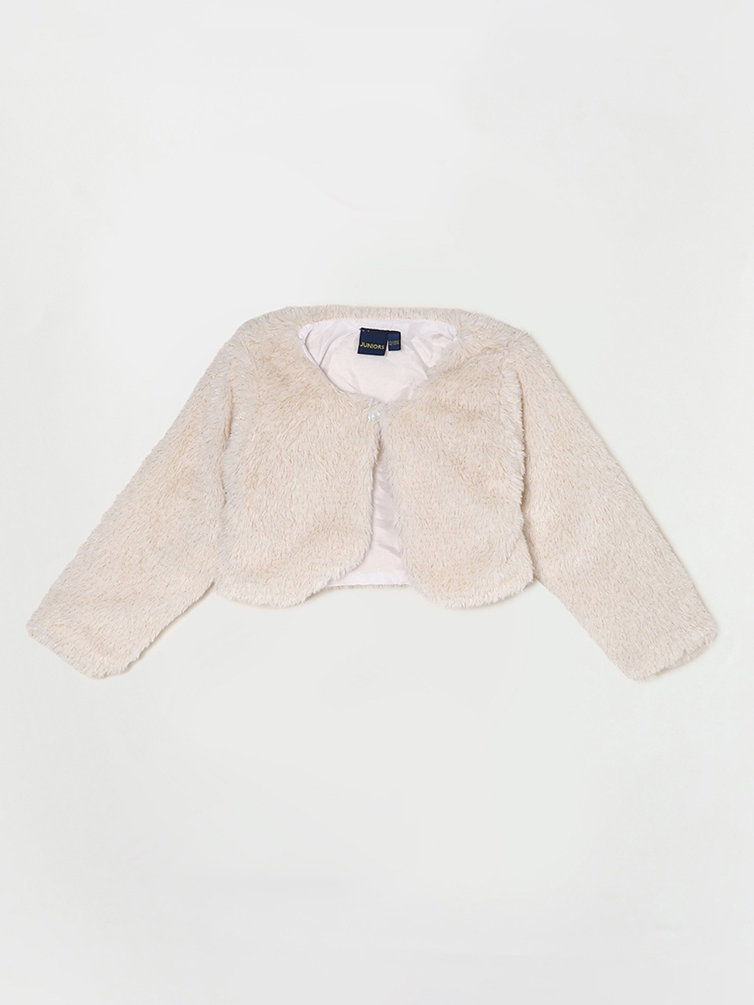 Juniors by Lifestyle Girls Faux Fur Trim Crop Tailored Jacket, White