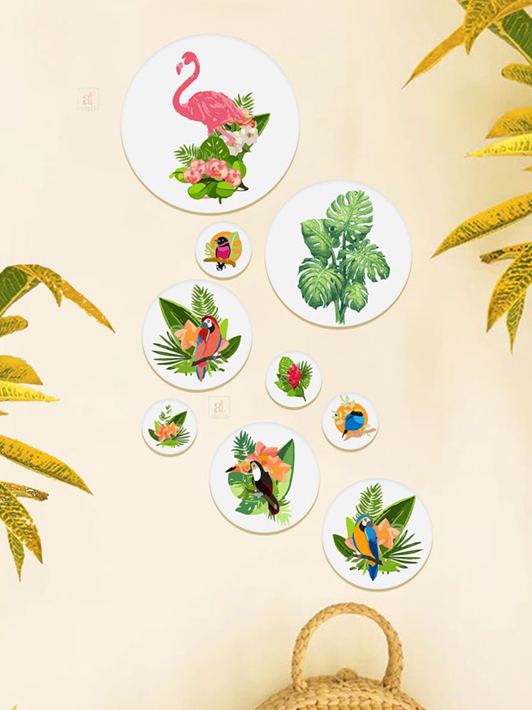 Art Street 9-Pcs Green & Pink Flamingo Paradise Design Dust-Proof MDF Wooden Wall Decors
Art Street 9-Pcs Green & Pink Flamingo Paradise Design Dust-Proof MDF Wooden Wall Decors