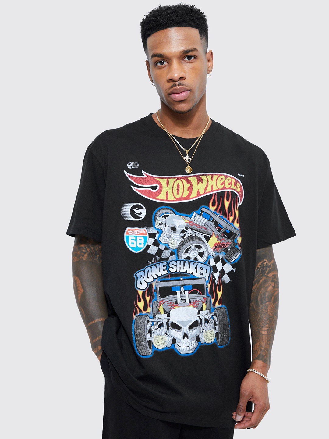 boohooMAN Oversized Hot Wheels Printed Drop-Shoulder Sleeves Pure Cotton T-shirt, Black
boohooMAN Oversized Hot Wheels Printed Drop-Shoulder Sleeves Pure Cotton T-shirt, Black