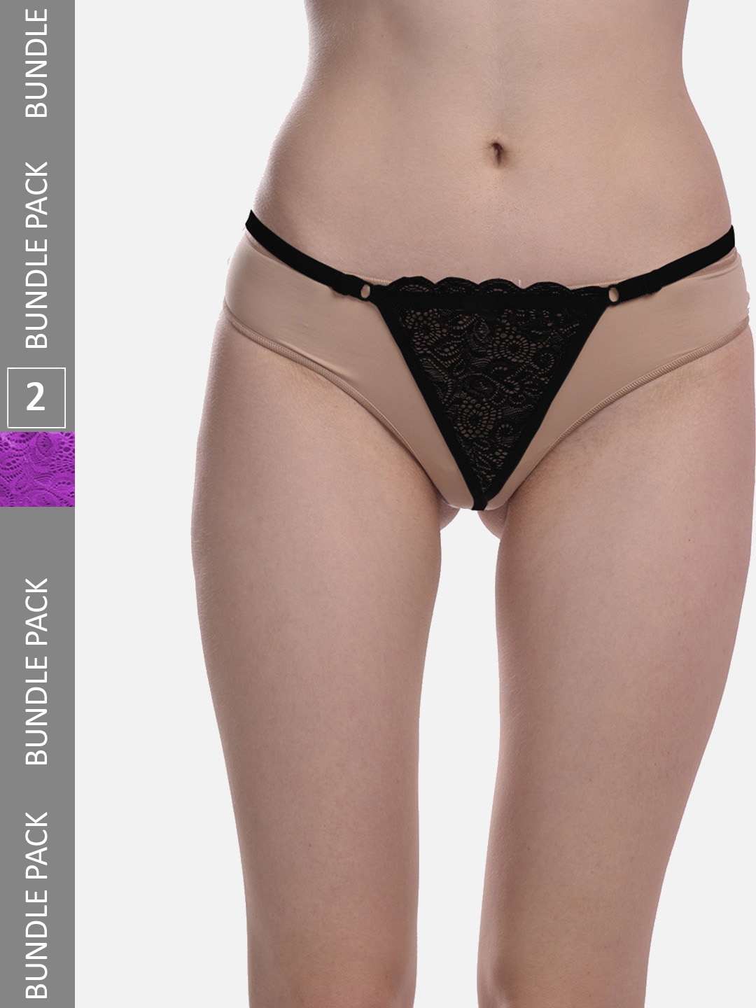 FIMS Women Pack Of 2 Anti Microbial Low Rise Thong Briefs Net_Thong_Panty_BlackPurple_FS, Black
FIMS Women Pack Of 2 Anti Microbial Low Rise Thong Briefs Net_Thong_Panty_BlackPurple_FS, Black