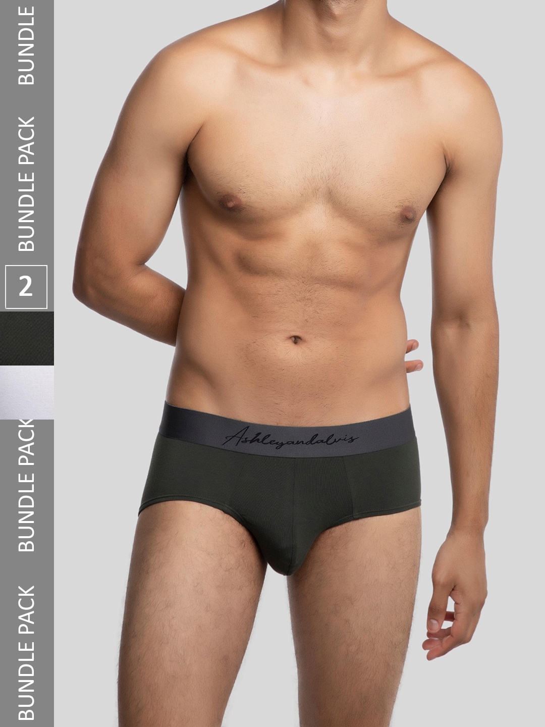 Ashleyandalvis Men Pack of 2 Anti-Bacterial Anti Odour Modal Briefs AA-BR-FW-EG, Olive
Ashleyandalvis Men Pack of 2 Anti-Bacterial Anti Odour Modal Briefs AA-BR-FW-EG, Olive