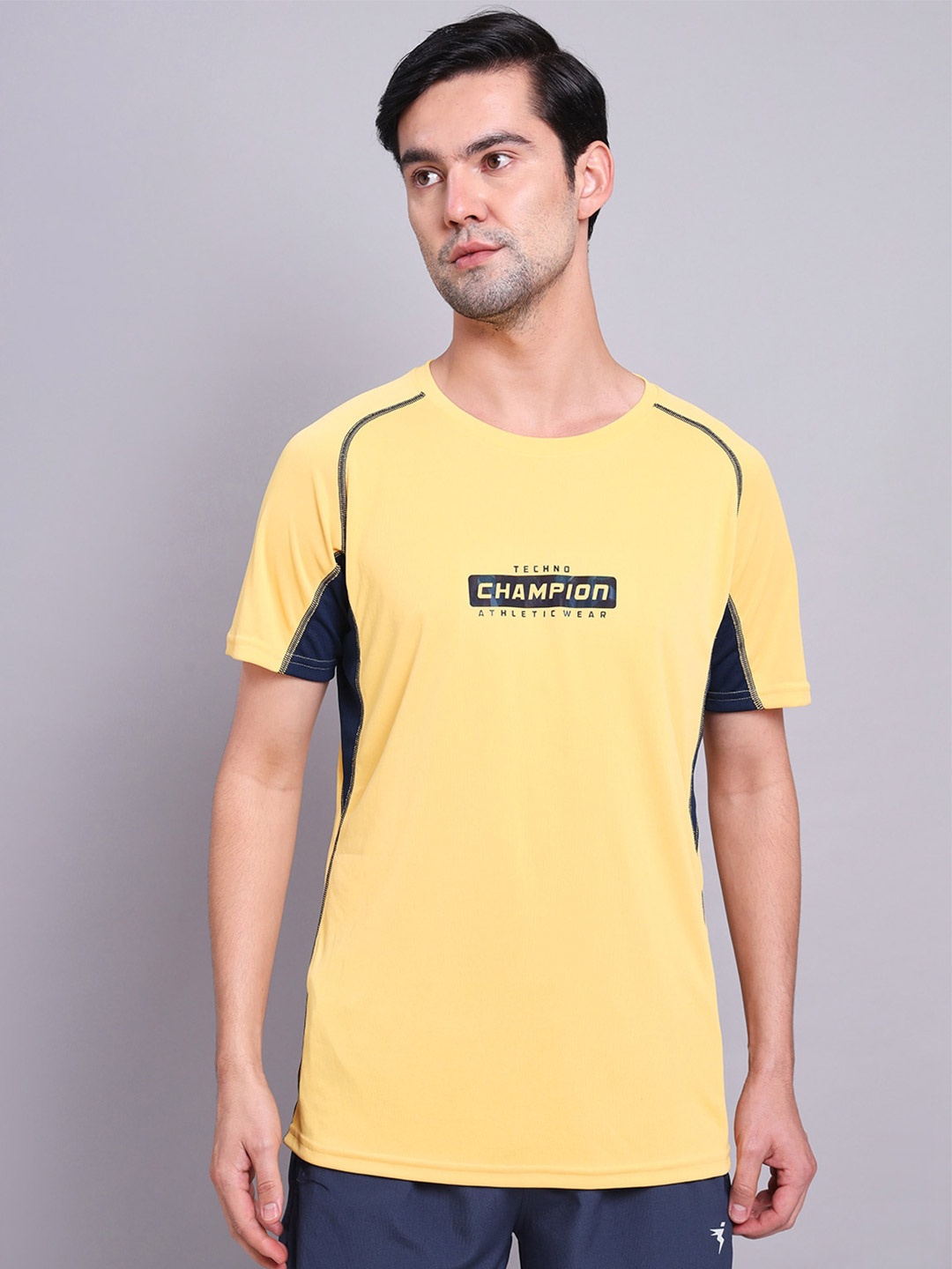Technosport Men Yellow Typography Antimicrobial Applique Training or Gym T-shirt
Technosport Men Yellow Typography Antimicrobial Applique Training or Gym T-shirt