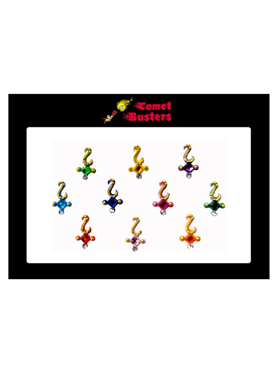 Comet Busters Multicoloured Embellished Handcrafted Beautiful Traditional Bindis - 10 Pcs, Multi
Comet Busters Multicoloured Embellished Handcrafted Beautiful Traditional Bindis - 10 Pcs, Multi
