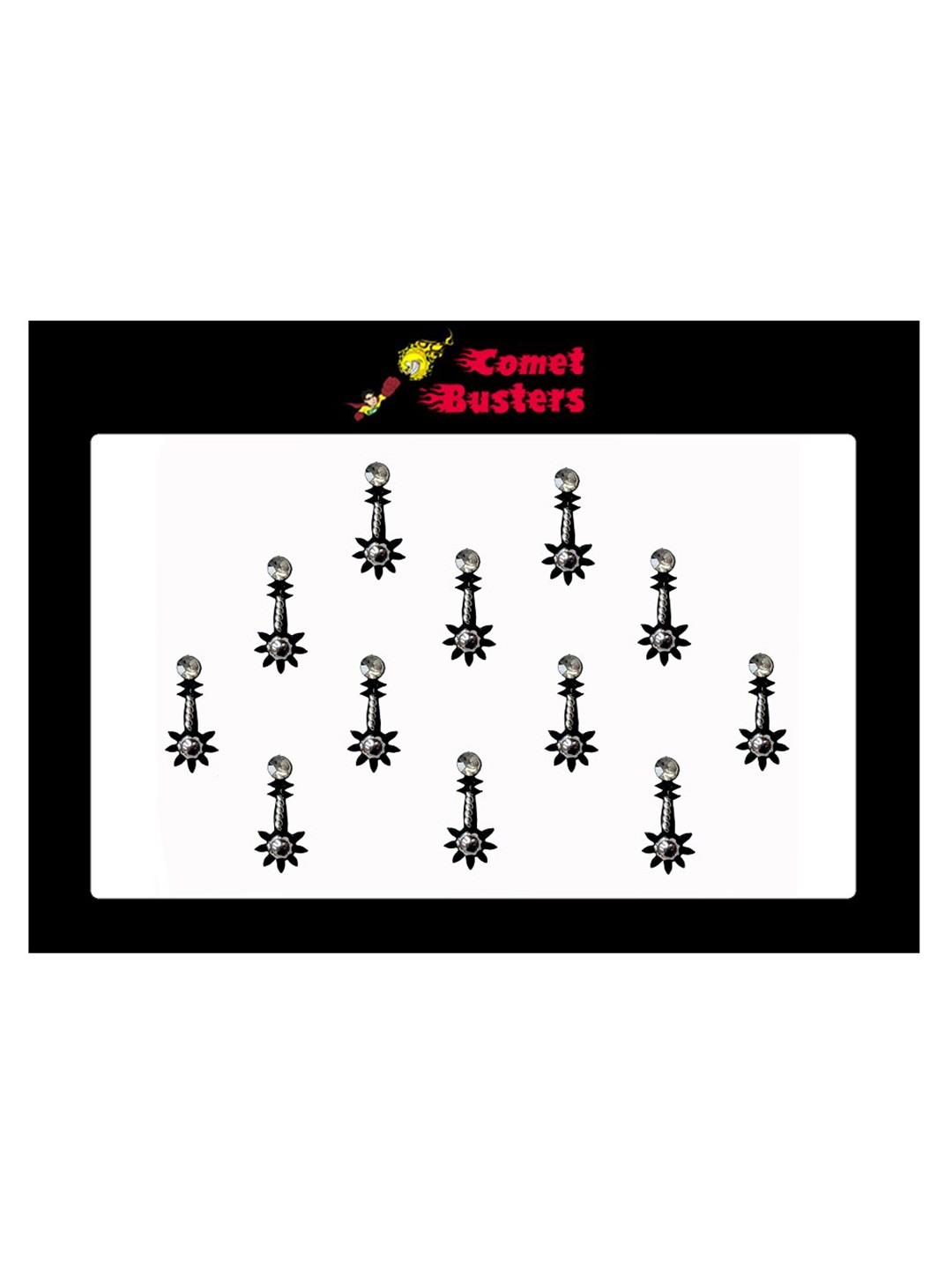 Comet Busters Black Embellished Handcrafted Beautiful Traditional Designer Bindis - 12 Pcs
Comet Busters Black Embellished Handcrafted Beautiful Traditional Designer Bindis - 12 Pcs