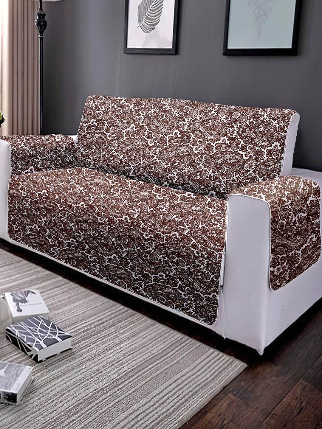 Cortina Orange-Colored & White Floral Printed Three Seater Reversible Sofa Cover With Arms
Cortina Orange-Colored & White Floral Printed Three Seater Reversible Sofa Cover With Arms
