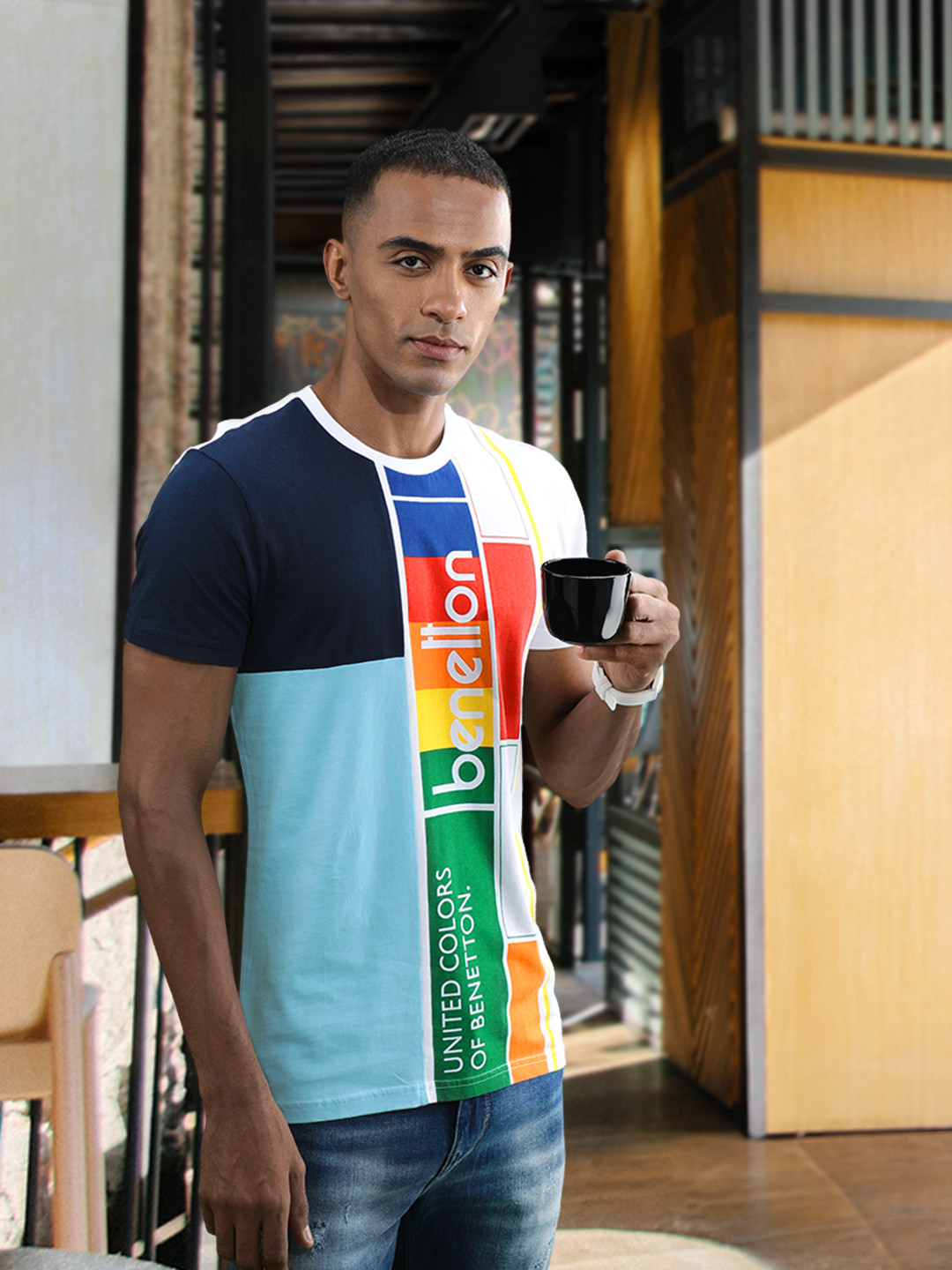 United Colors of Benetton Brand Logo Colourblocked Pure Cotton T-shirt, White
United Colors of Benetton Brand Logo Colourblocked Pure Cotton T-shirt, White