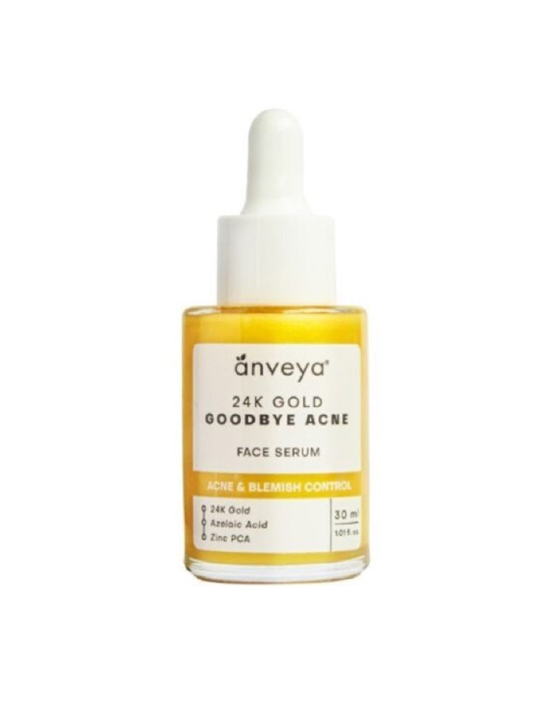 anveya 24K Gold Goodbye Acne Face Serum with Niacinamide & Hyaluronic Acid - 30 ml, Yellow 
anveya 24K Gold Goodbye Acne Face Serum with Niacinamide & Hyaluronic Acid - 30 ml, Yellow
