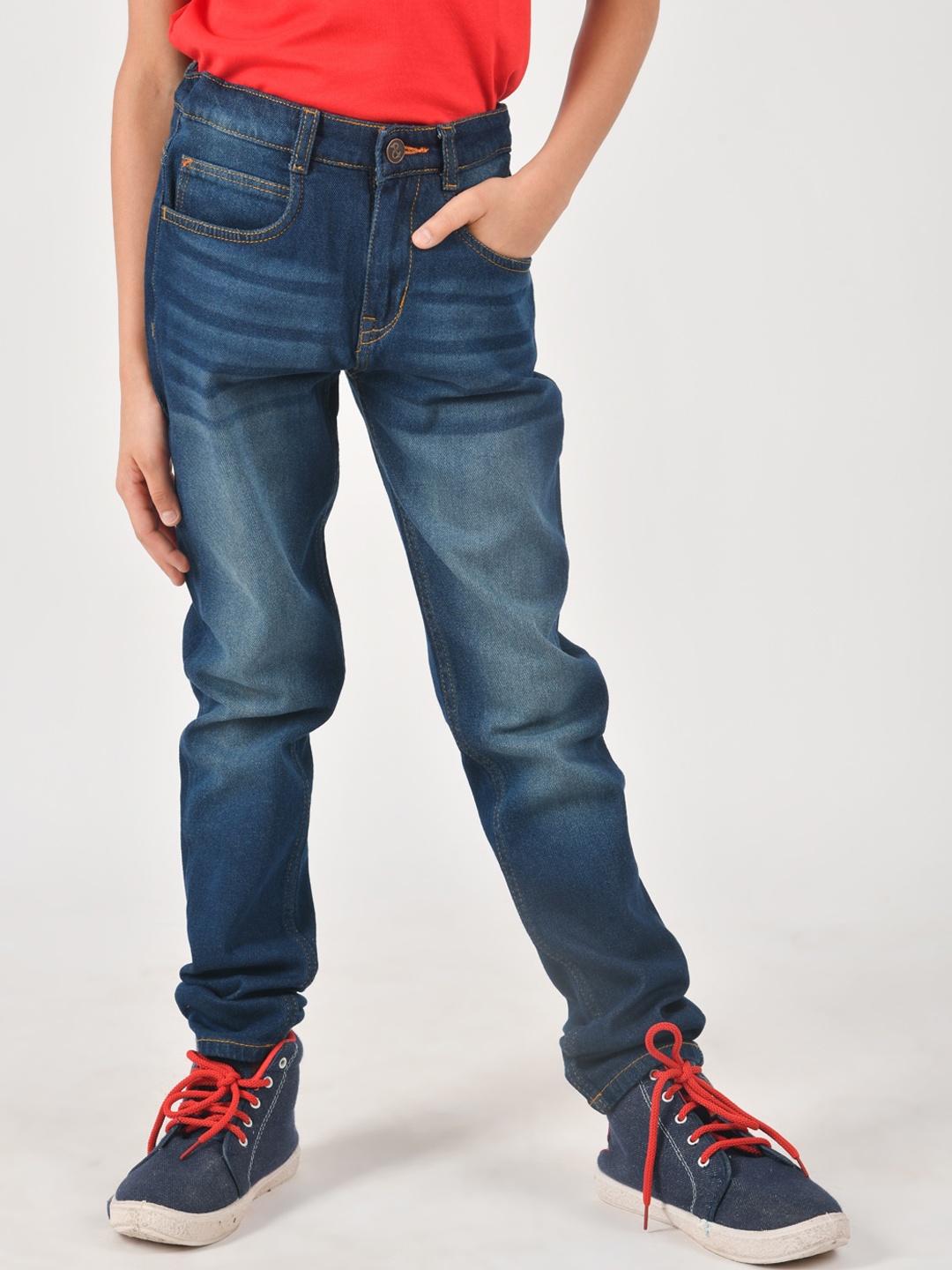 TALES & STORIES Boys Slim Fit Light Fade Whiskers and Chevrons Stretchable Jeans, Blue
TALES & STORIES Boys Slim Fit Light Fade Whiskers and Chevrons Stretchable Jeans, Blue