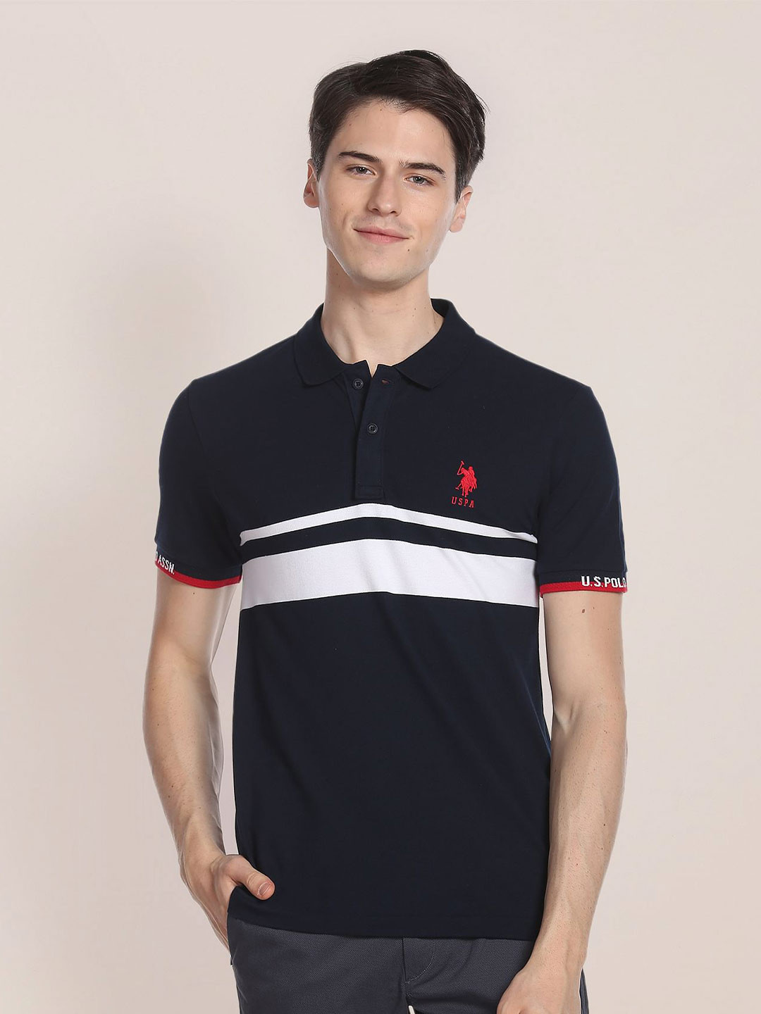U.S. Polo Assn. Plus Size Polo Collar Striped Regular Fit Pure Cotton T-shirt, Navy blue
U.S. Polo Assn. Plus Size Polo Collar Striped Regular Fit Pure Cotton T-shirt, Navy blue