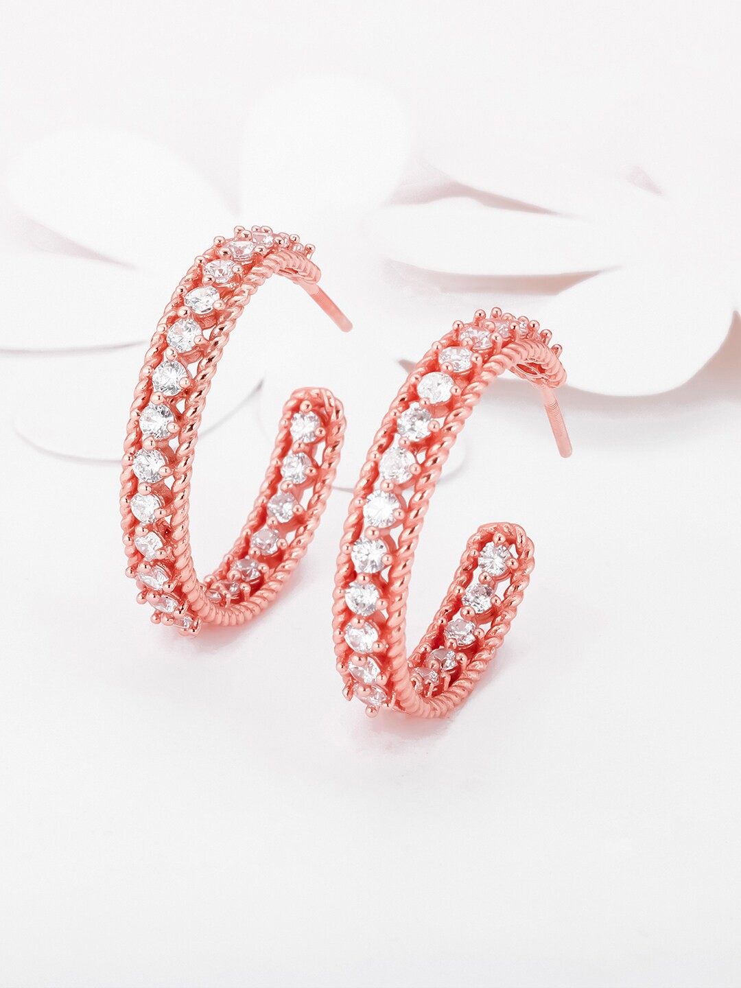 GIVA 925 Sterling Silver Rose Gold Plated Contemporary Cubic Zirconia Half Hoop Earrings, White
GIVA 925 Sterling Silver Rose Gold Plated Contemporary Cubic Zirconia Half Hoop Earrings, White