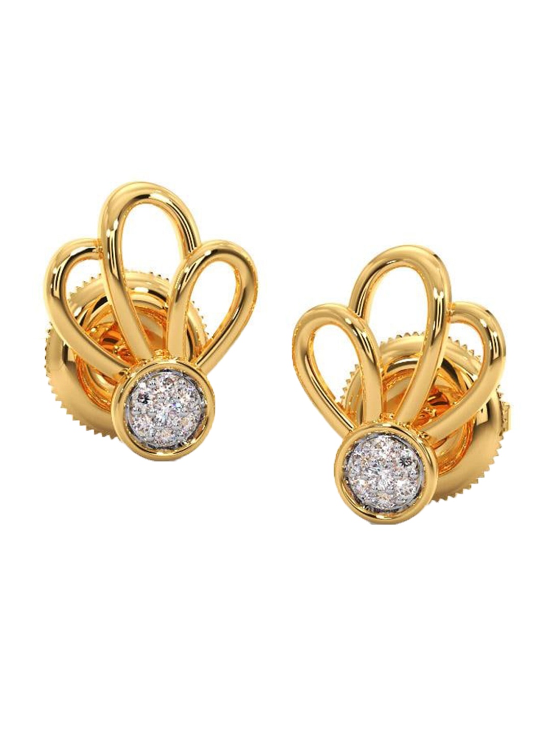 CANDERE A KALYAN JEWELLERS COMPANY 18K Gold Pierced Real Diamond-Studded Stud Earrings, Yellow
CANDERE A KALYAN JEWELLERS COMPANY 18K Gold Pierced Real Diamond-Studded Stud Earrings, Yellow
