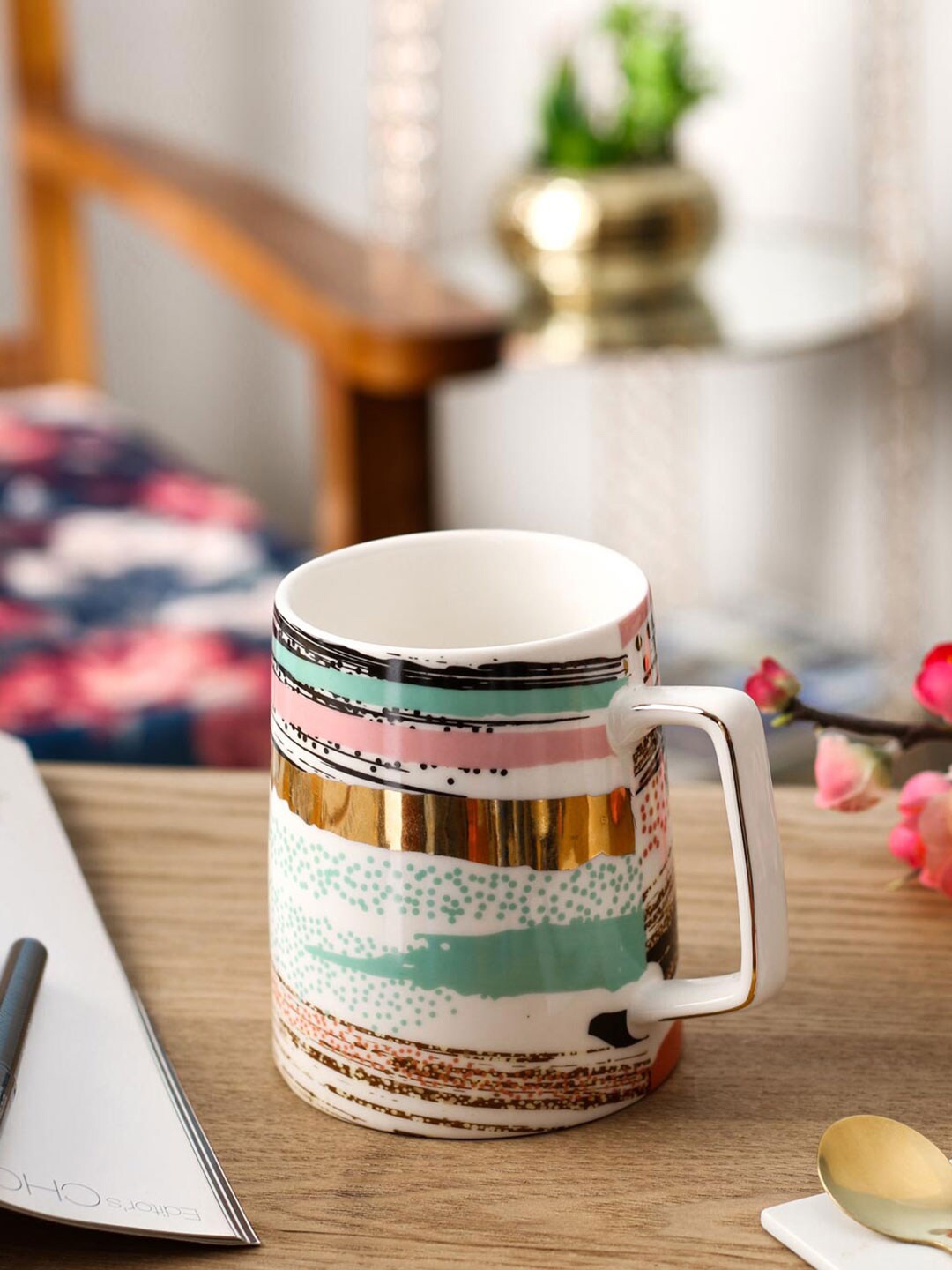 THEDECORKART Strokes White & Green Printed Dishwasher Safe Ceramic Coffee Mug 300 ml
THEDECORKART Strokes White & Green Printed Dishwasher Safe Ceramic Coffee Mug 300 ml