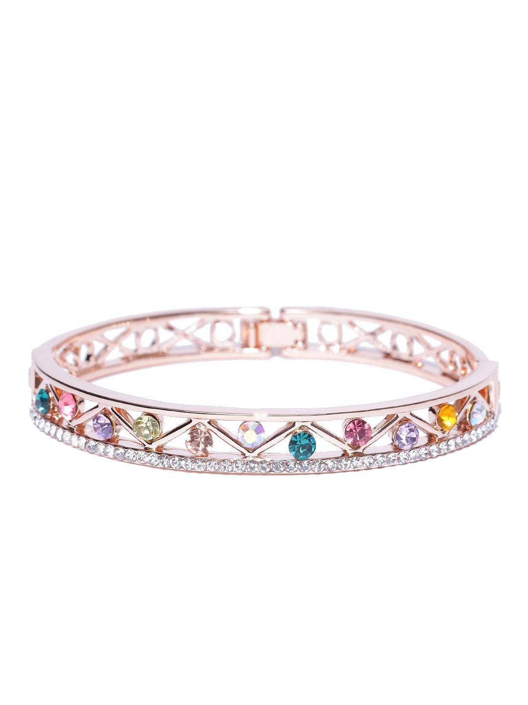 Jewels Galaxy Multicoloured 18K Rose Gold-Plated Handcrafted Bangle-Style Bracelet, Multi
Jewels Galaxy Multicoloured 18K Rose Gold-Plated Handcrafted Bangle-Style Bracelet, Multi