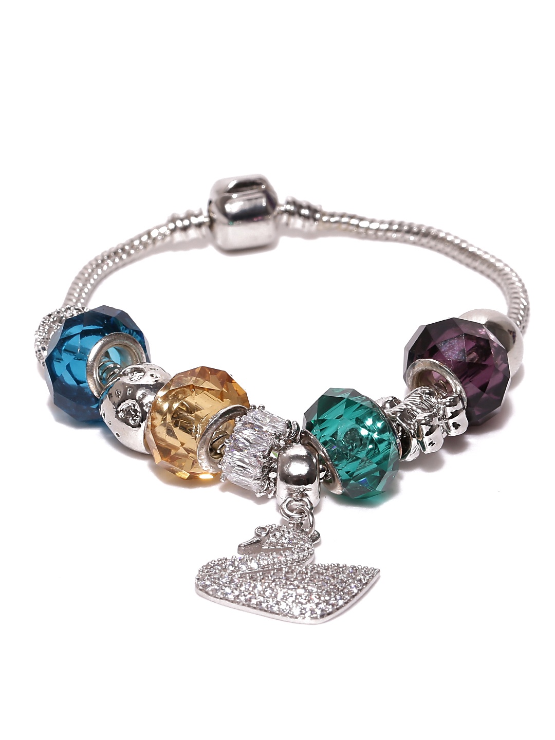 Jewels Galaxy Silver-Toned & Blue Brass Rhodium-Plated Stone-Studded Handcrafted Bracelet
Jewels Galaxy Silver-Toned & Blue Brass Rhodium-Plated Stone-Studded Handcrafted Bracelet