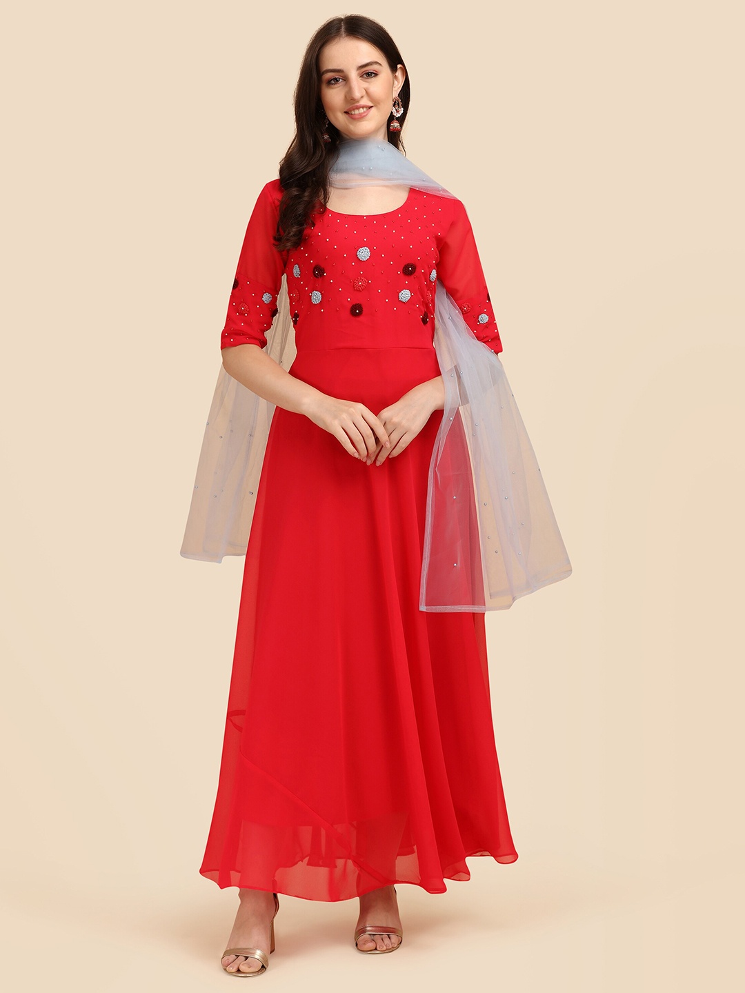 Vidraa Western Store Floral Embroidered Ethnic Fit & Flare Maxi Dress With Dupatta, Red
Vidraa Western Store Floral Embroidered Ethnic Fit & Flare Maxi Dress With Dupatta, Red