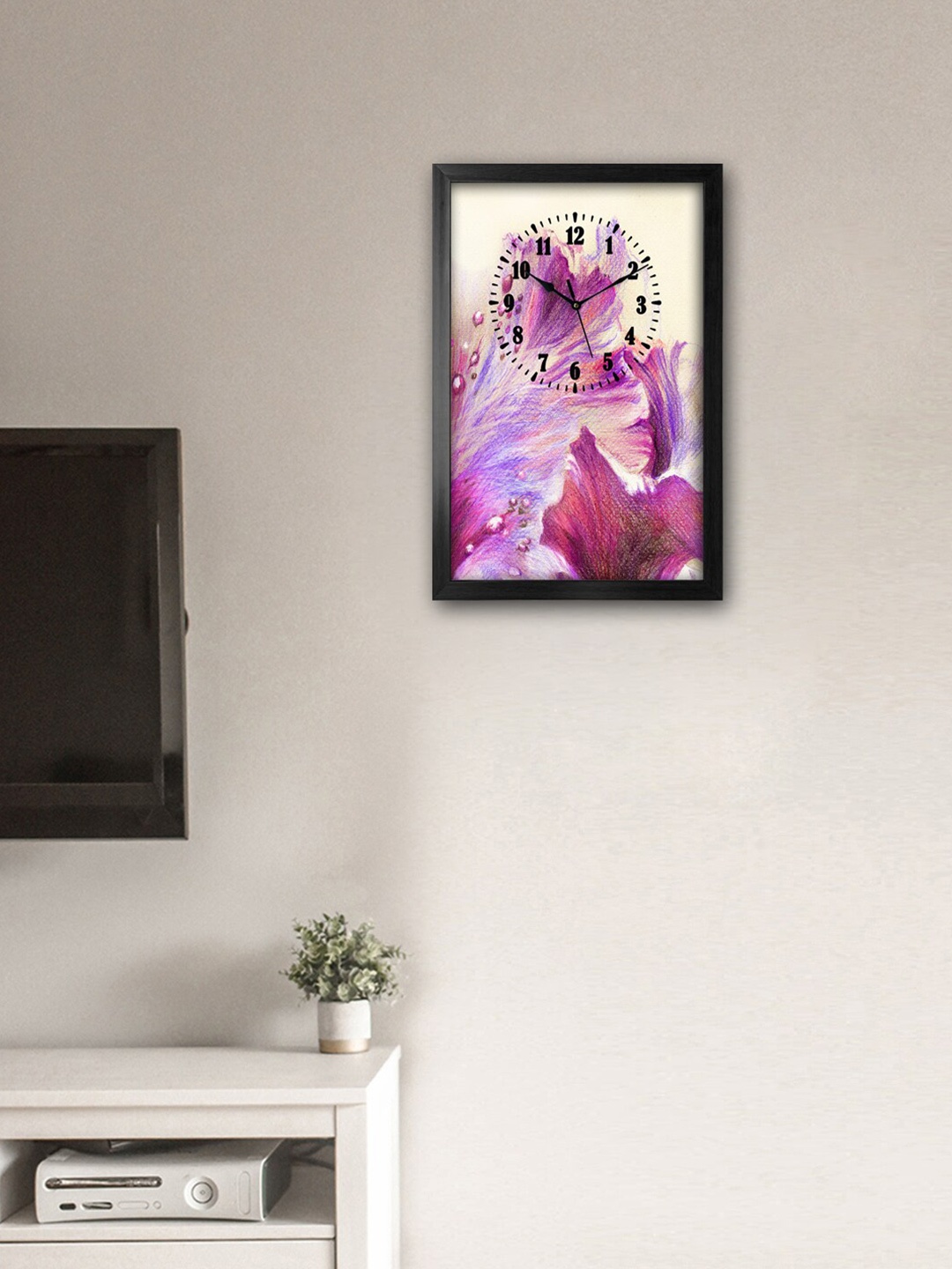 999Store Pink & Purple Modern Printed Contemporary Wall Clock