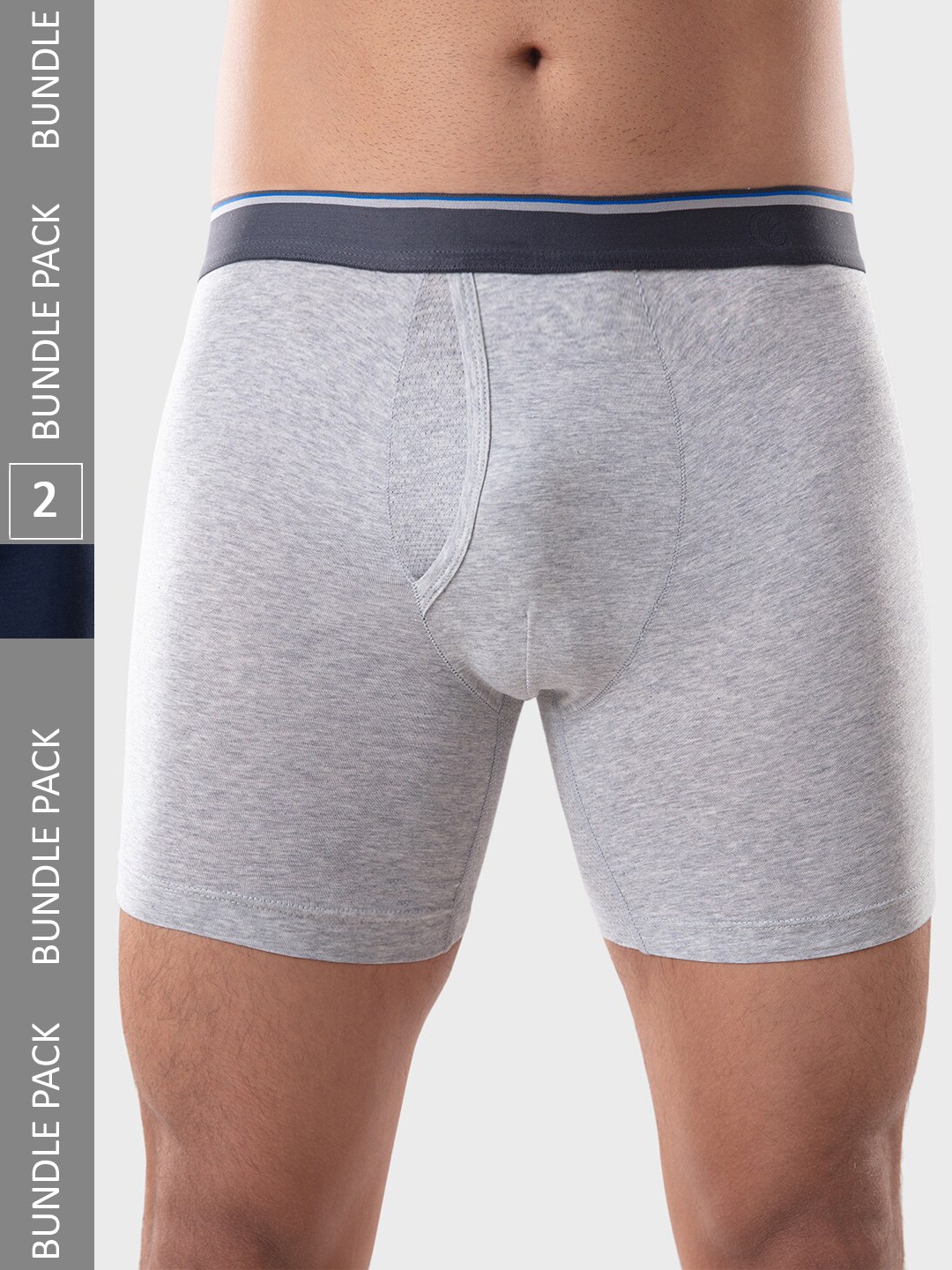 Gloot Men Pack Of 2 Stretch Cotton Tencel Anti Odor Elastic Waistband Trunks- GLUCTOEBB01, Grey melange
Gloot Men Pack Of 2 Stretch Cotton Tencel Anti Odor Elastic Waistband Trunks- GLUCTOEBB01, Grey melange