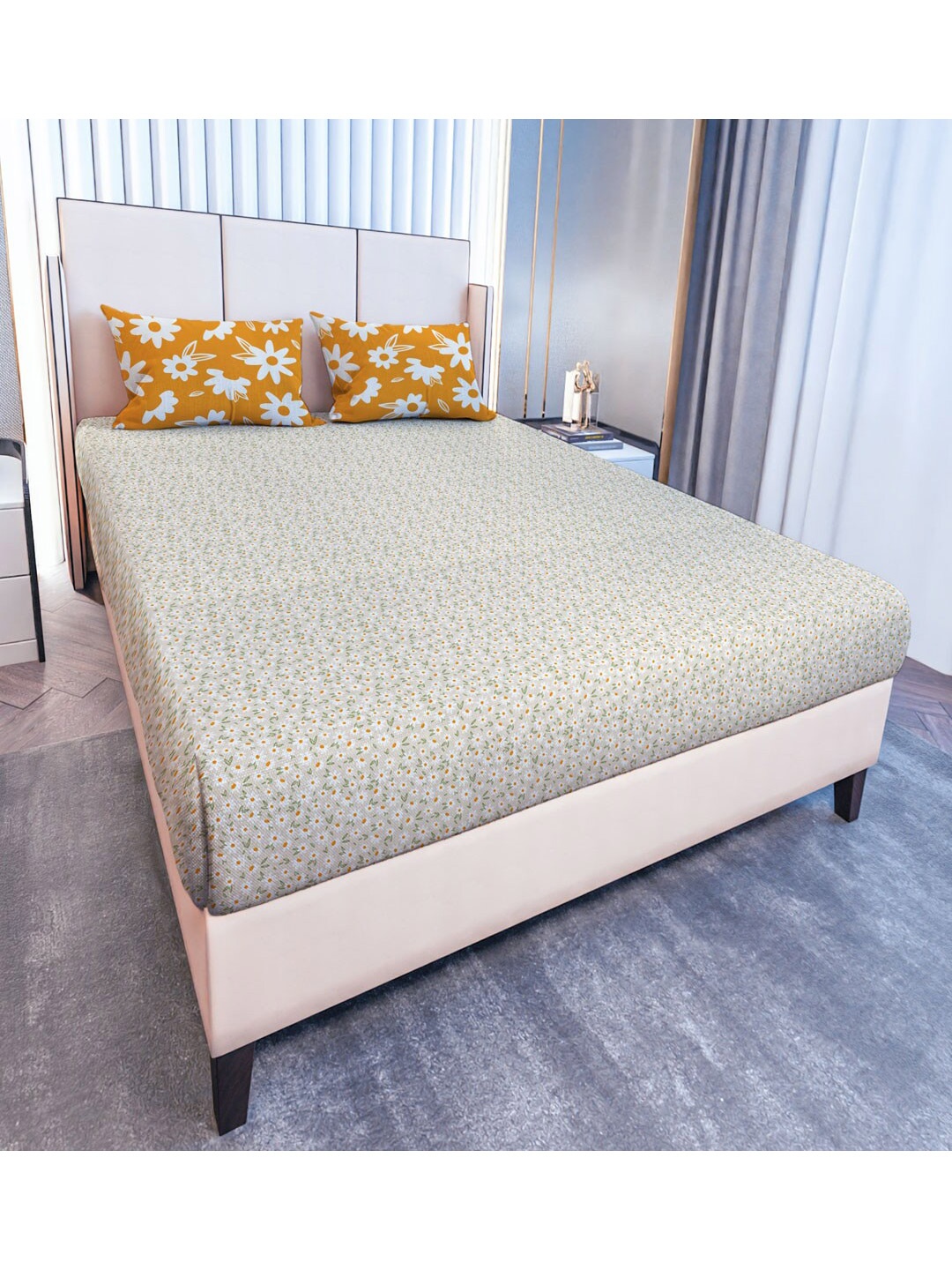 MAYFAIR HOMES LONDON Glen 120 Beige Floral 120 TC Cotton King Bedsheet & 2 Pillow Covers
MAYFAIR HOMES LONDON Glen 120 Beige Floral 120 TC Cotton King Bedsheet & 2 Pillow Covers