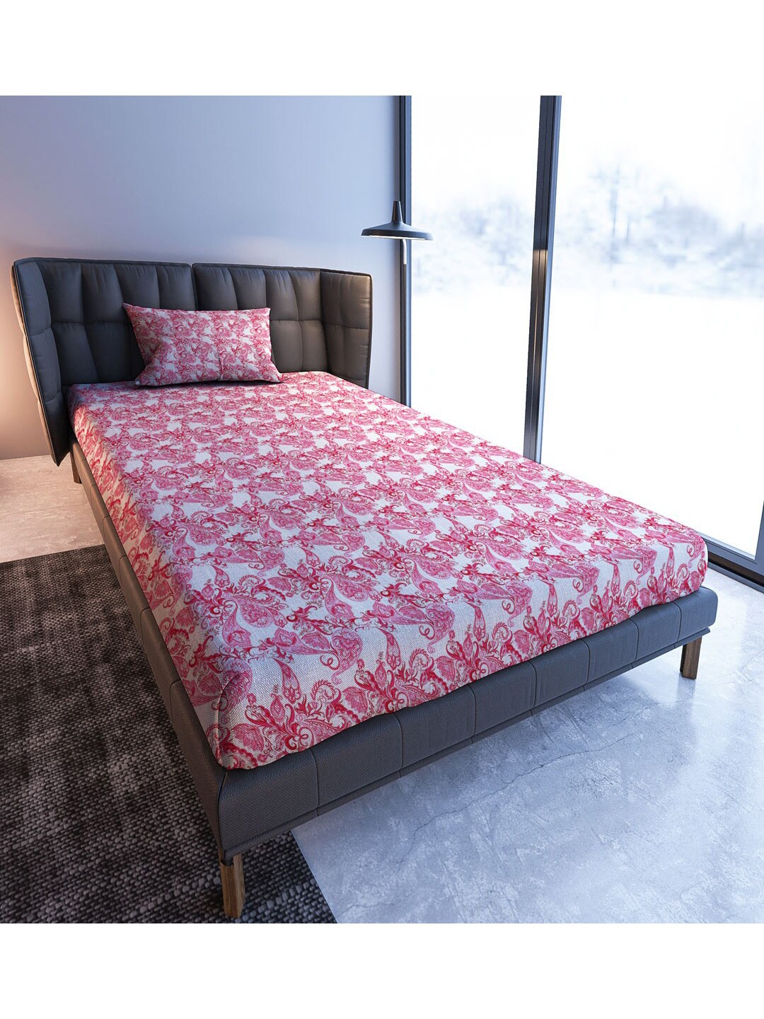 MAYFAIR HOMES LONDON Blooming Tales Pink 108 TC Cotton Single Bedsheet With 1 Pillow Cover
MAYFAIR HOMES LONDON Blooming Tales Pink 108 TC Cotton Single Bedsheet With 1 Pillow Cover