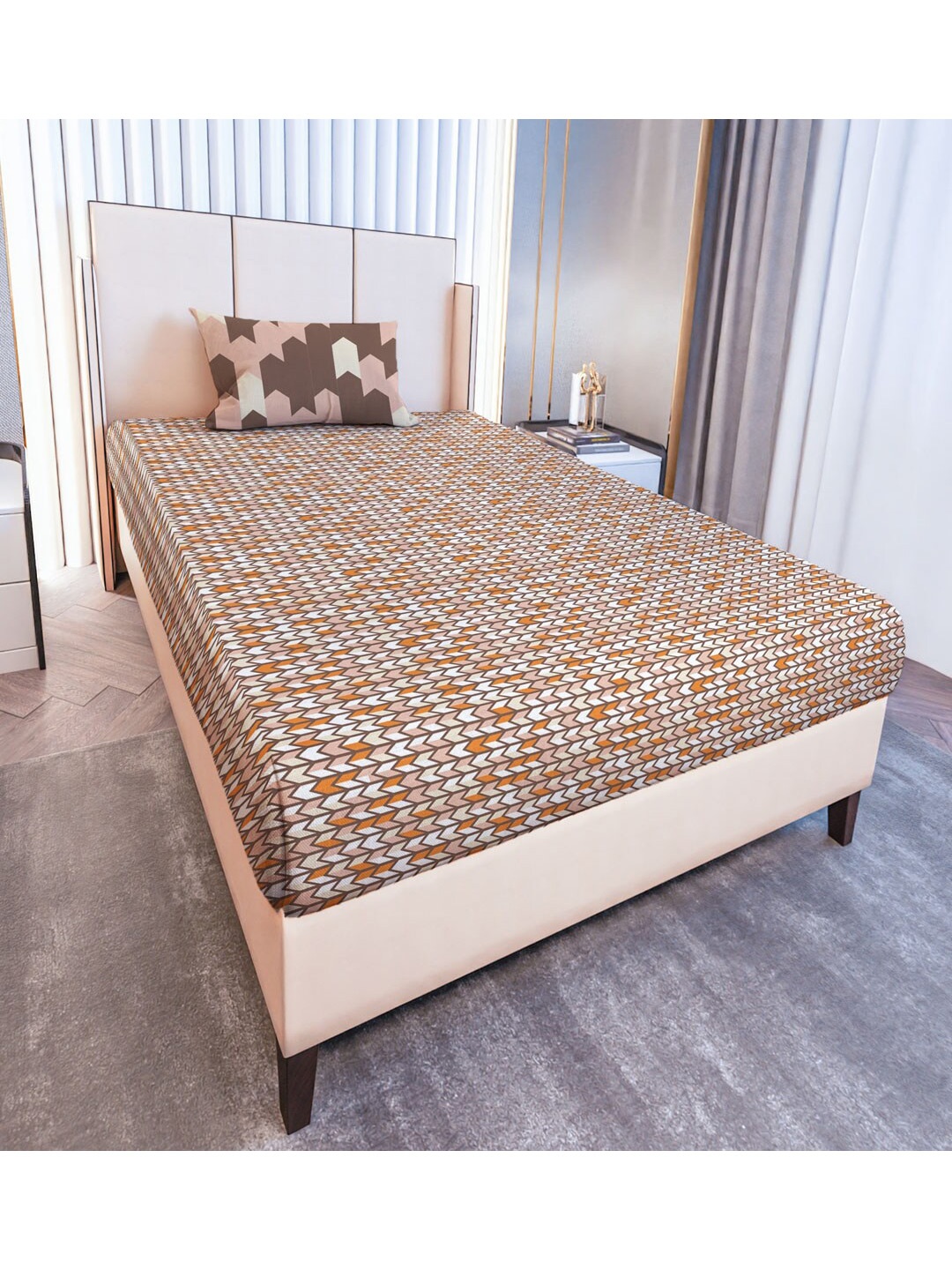 MAYFAIR HOMES LONDON Glen Camel Brown Printed 120 TC Cotton Single Bedsheet & Pillow Cover
MAYFAIR HOMES LONDON Glen Camel Brown Printed 120 TC Cotton Single Bedsheet & Pillow Cover