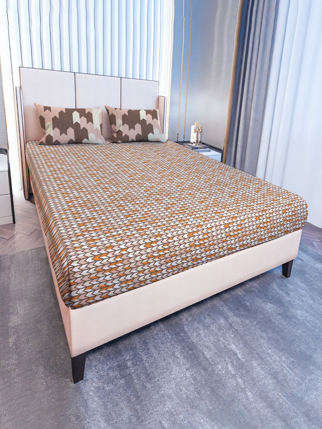 MAYFAIR HOMES LONDON Camel Brown Cotton 120 TC King Bedsheet With 2 Pillow Covers, Beige
MAYFAIR HOMES LONDON Camel Brown Cotton 120 TC King Bedsheet With 2 Pillow Covers, Beige